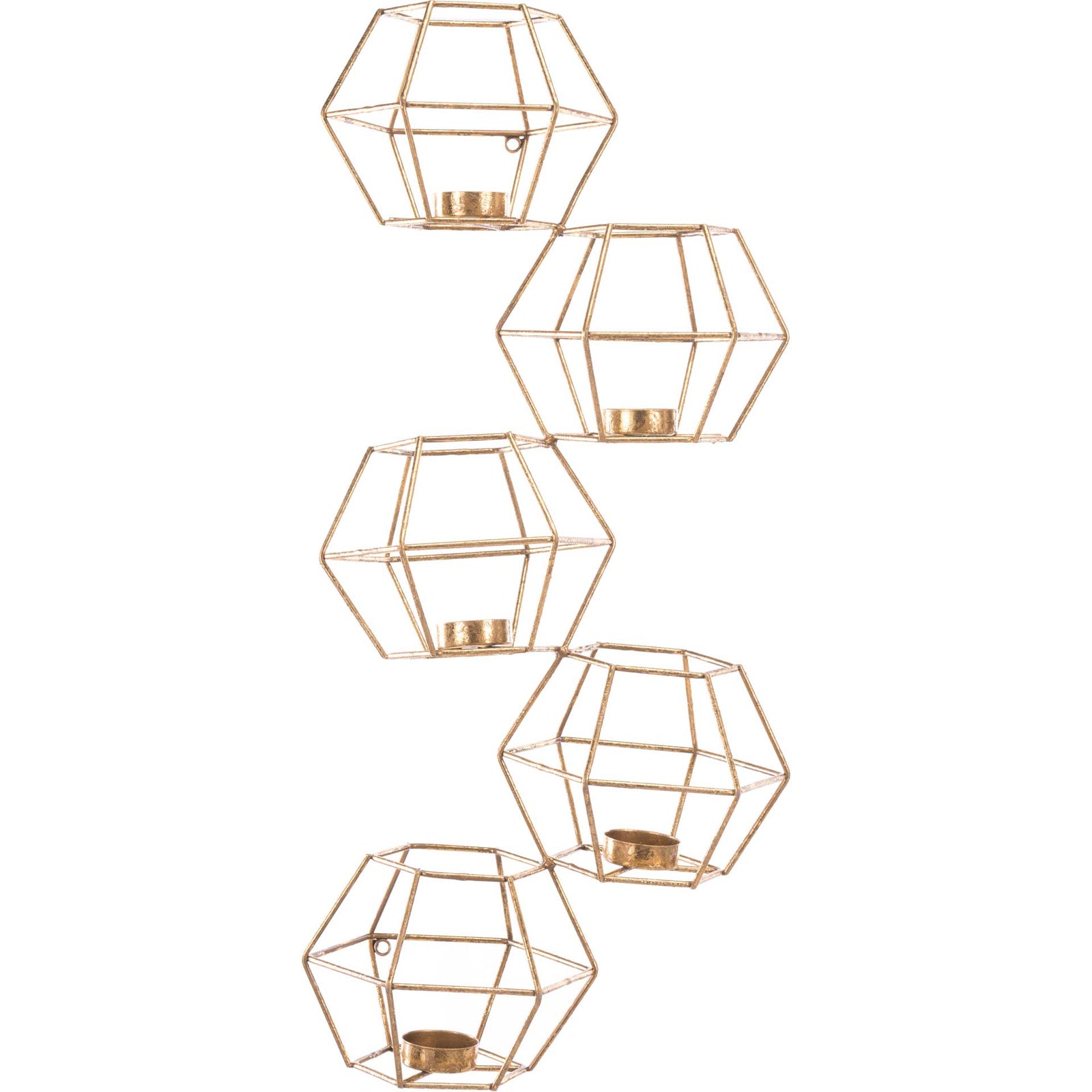 Prism Wall Candle Holder Gold (Set of 5)