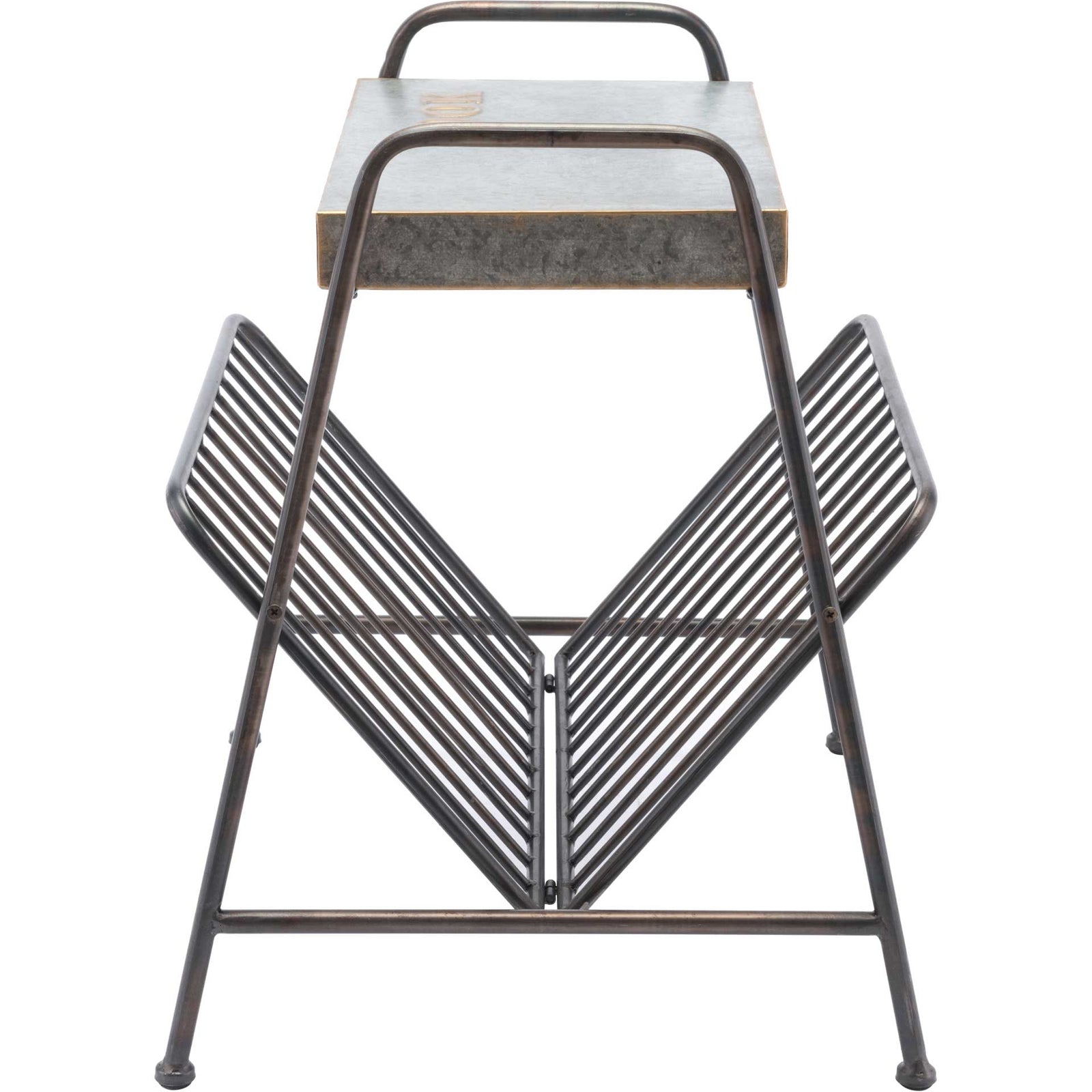 Metal Magazine Rack Antique