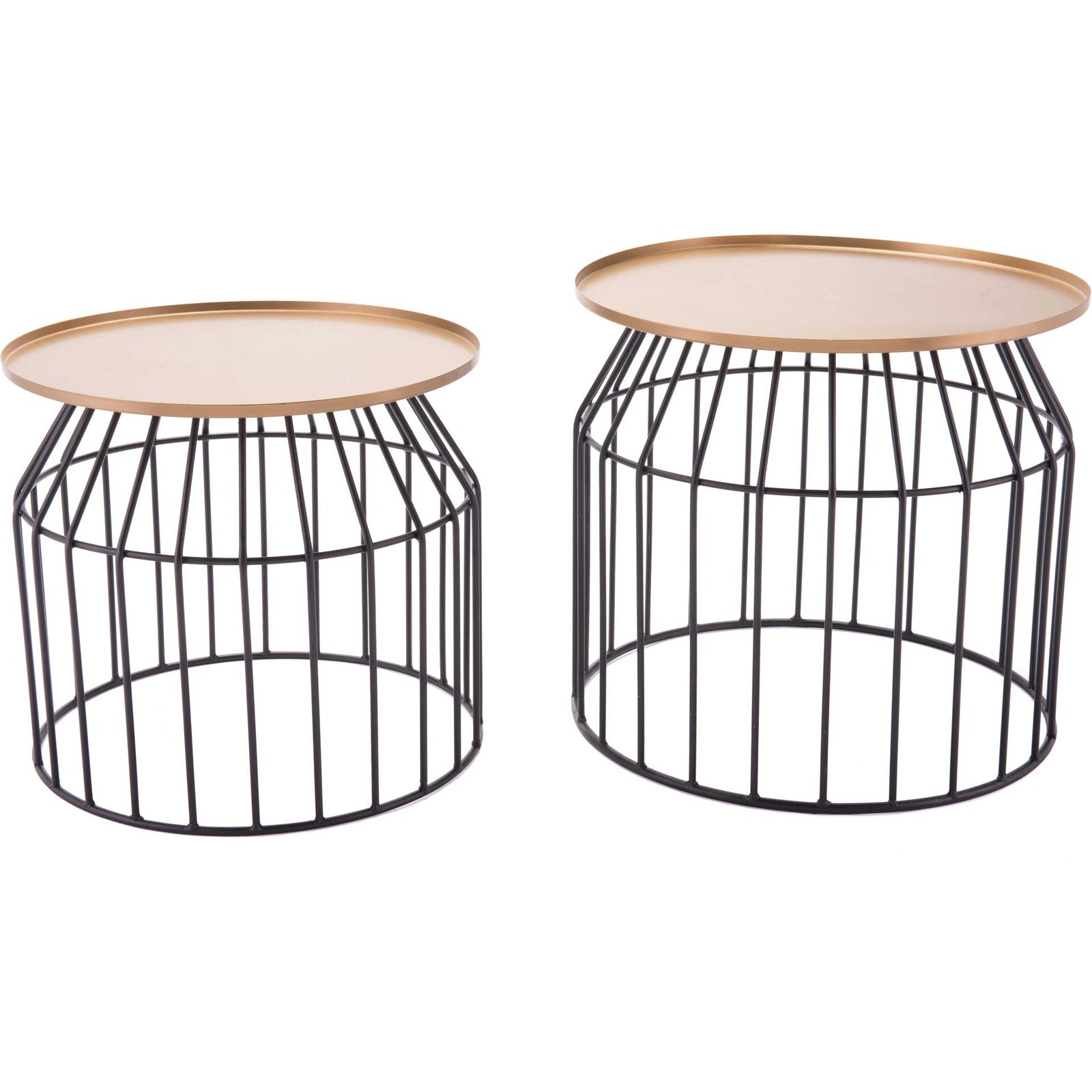 Open Tray End Table Gold/Black
