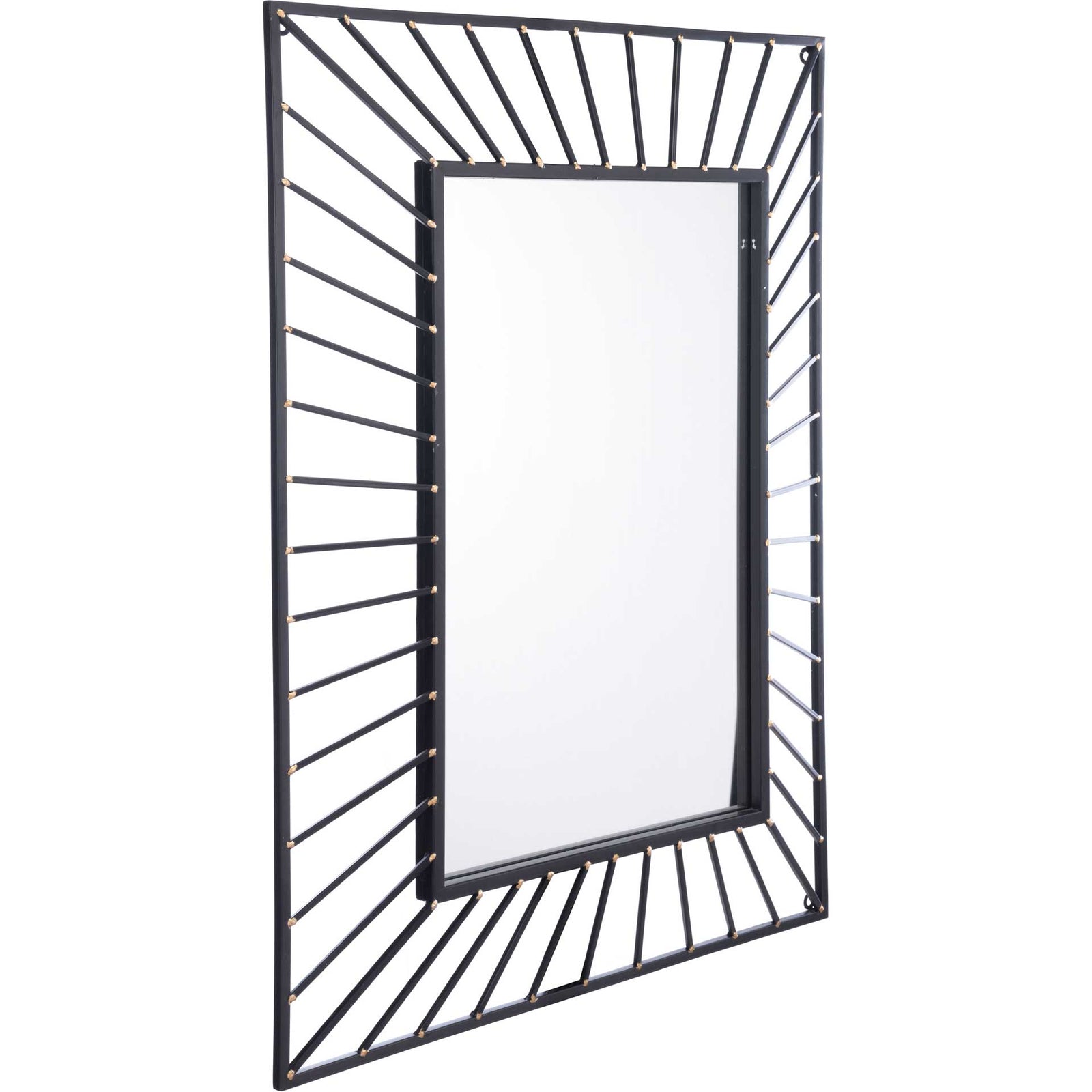Sunburst Rectangular Mirror Black Black