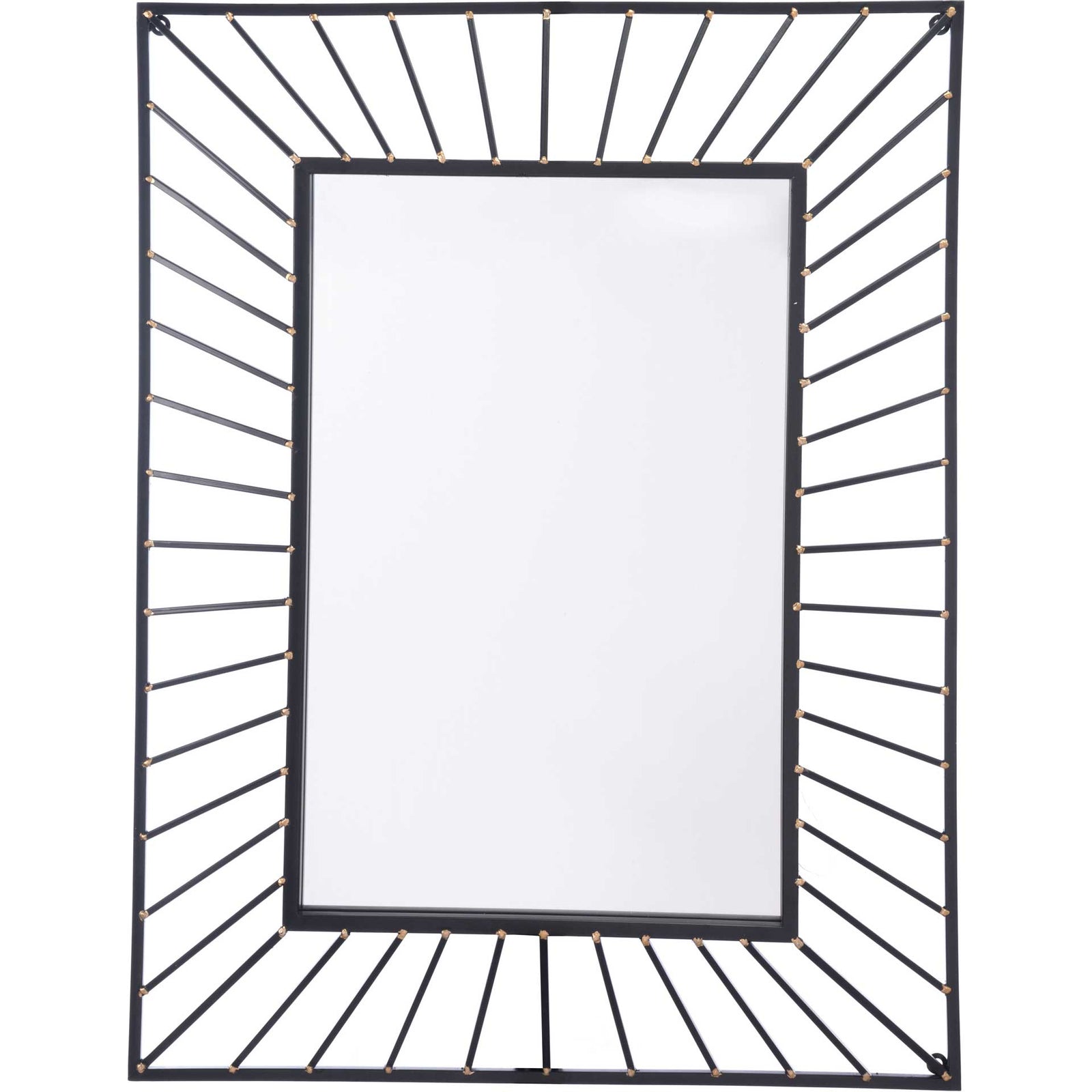 Sunburst Rectangular Mirror Black Black