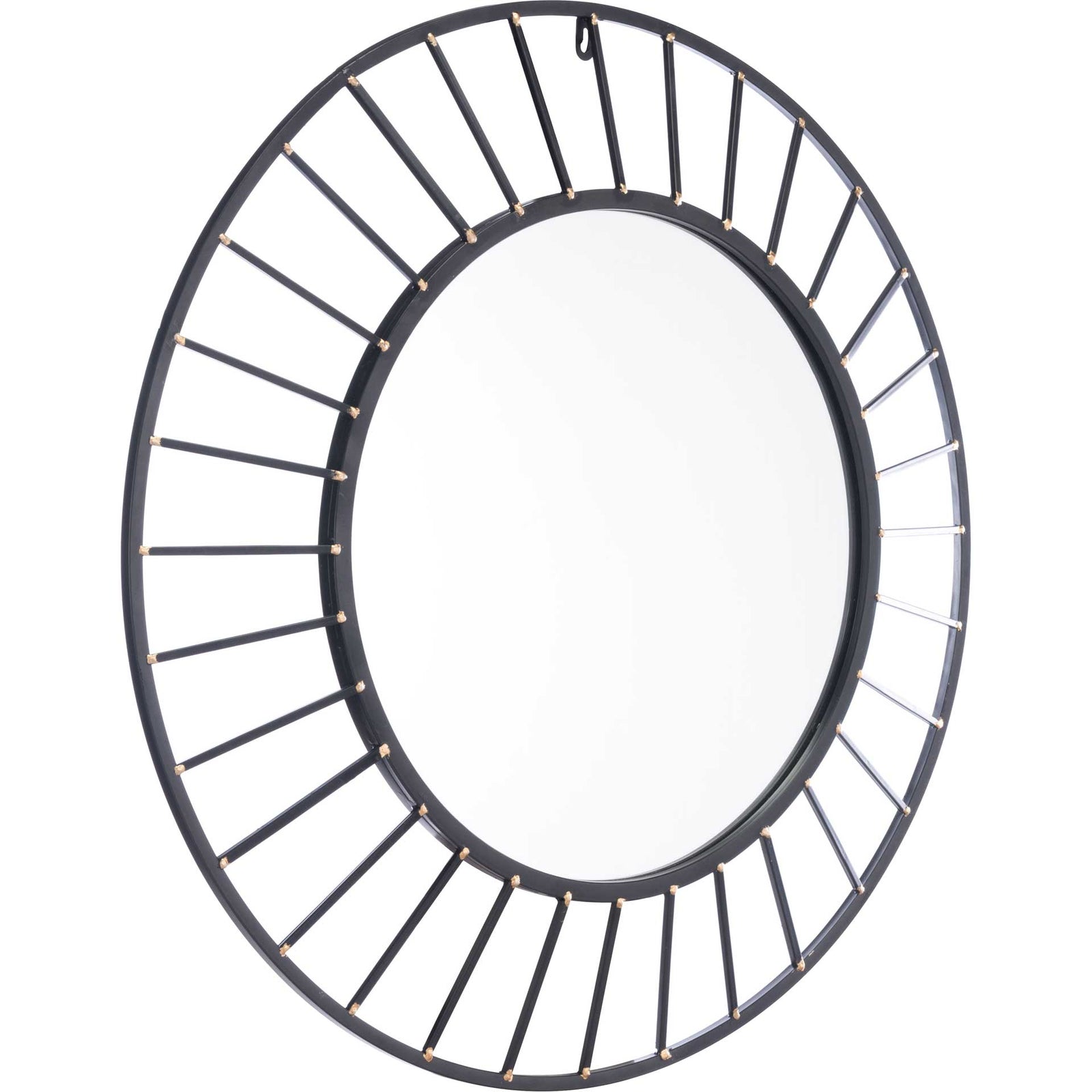 Sunburst Round Mirror Black