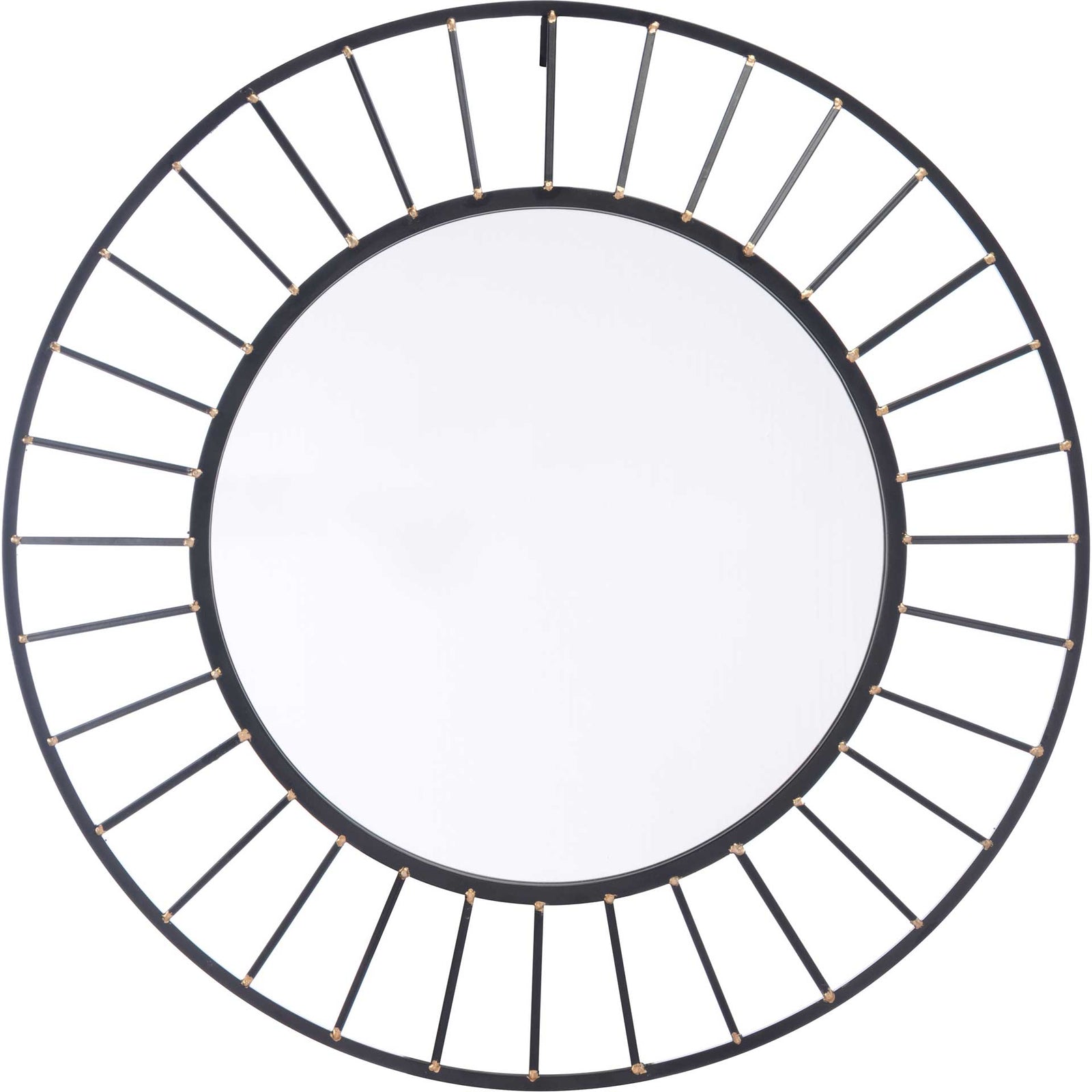 Sunburst Round Mirror Black