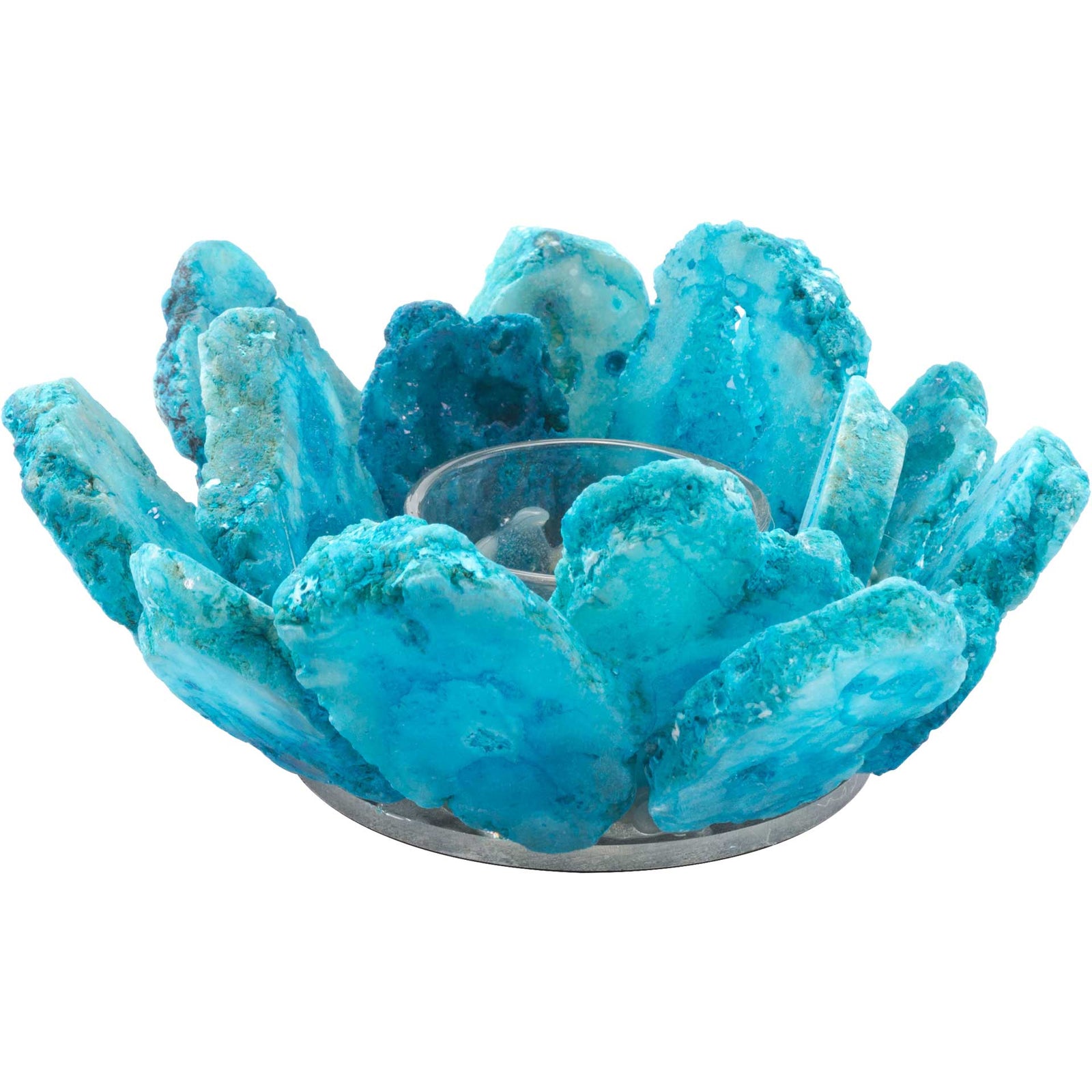 Stone Candle Holder Blue