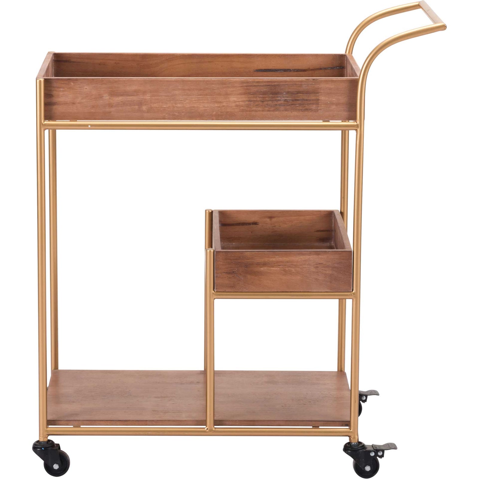 Bar Cart With Tray Brown