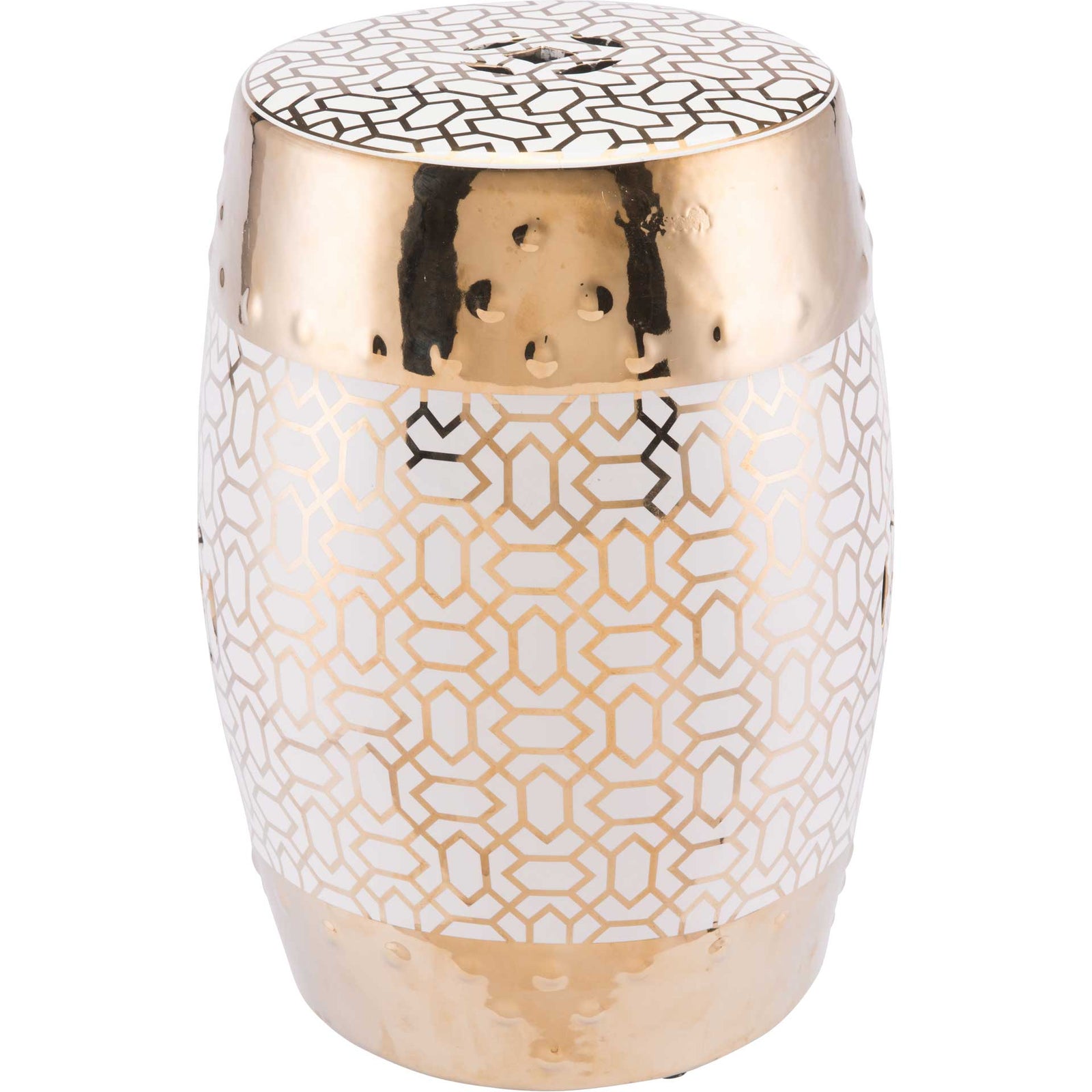 Labyrinth Garden Seat Gold/White