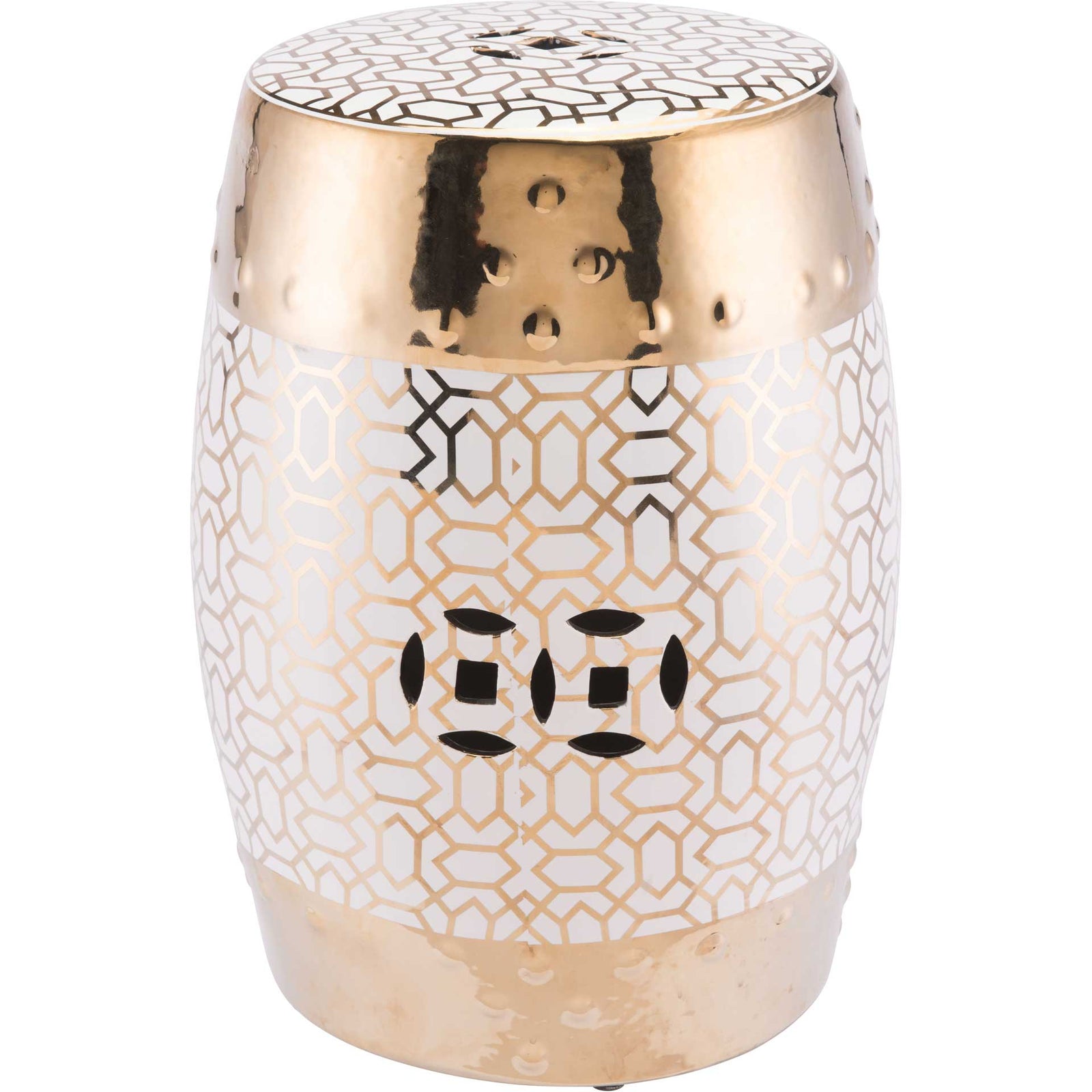 Labyrinth Garden Seat Gold/White