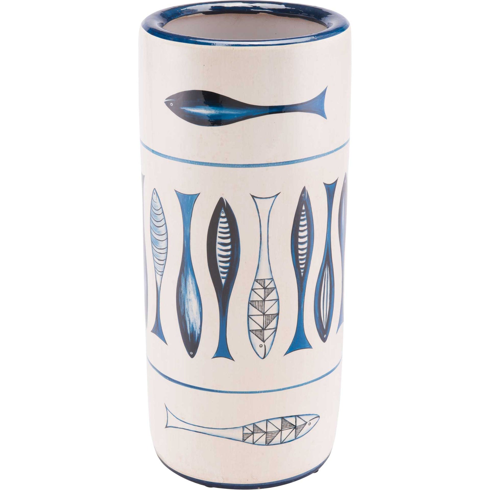 Fish Umbrella Stand White/Blue