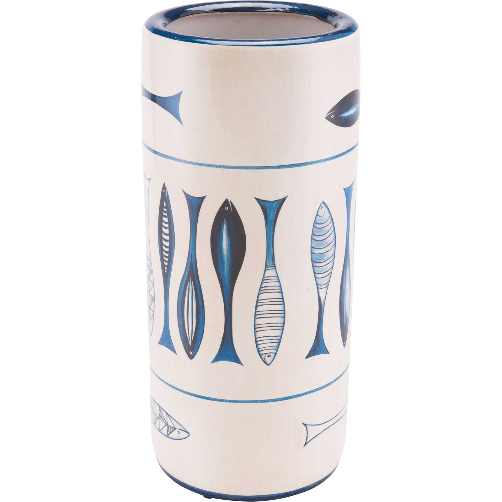 Fish Umbrella Stand White/Blue