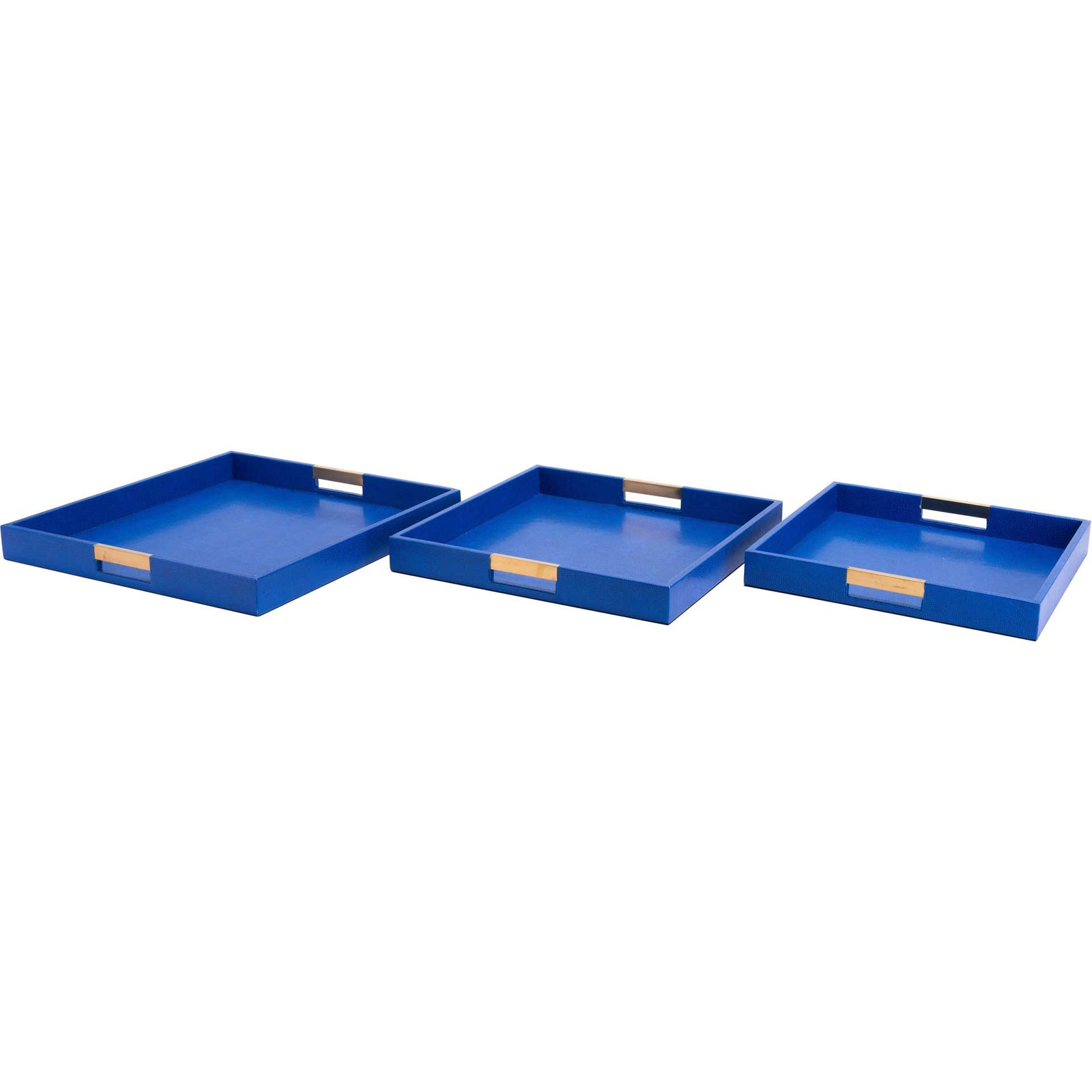 Camba Lizard Skin Tray Blue (Set of 3)