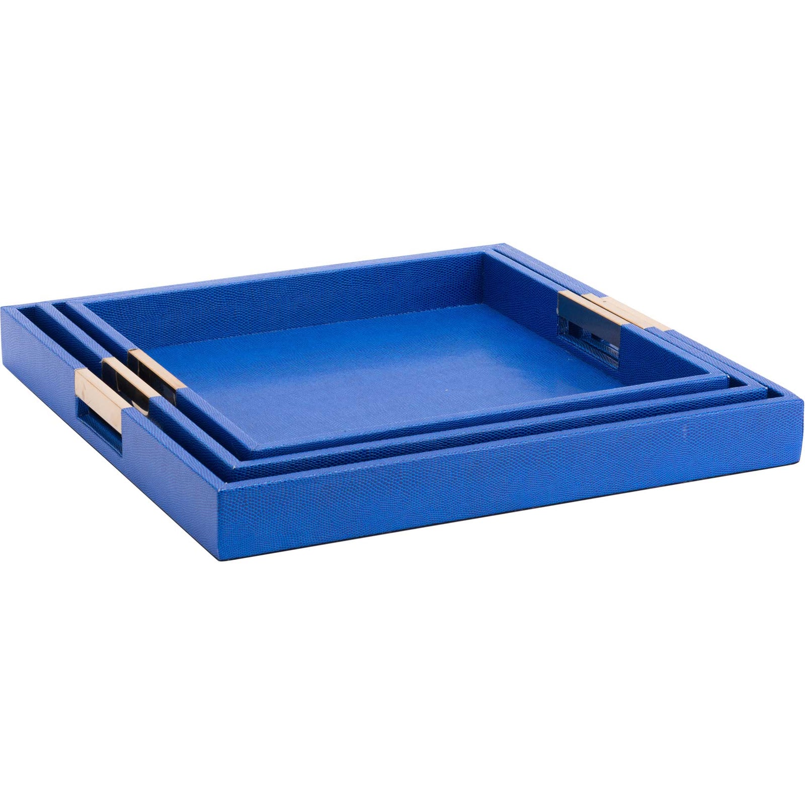 Camba Lizard Skin Tray Blue (Set of 3)