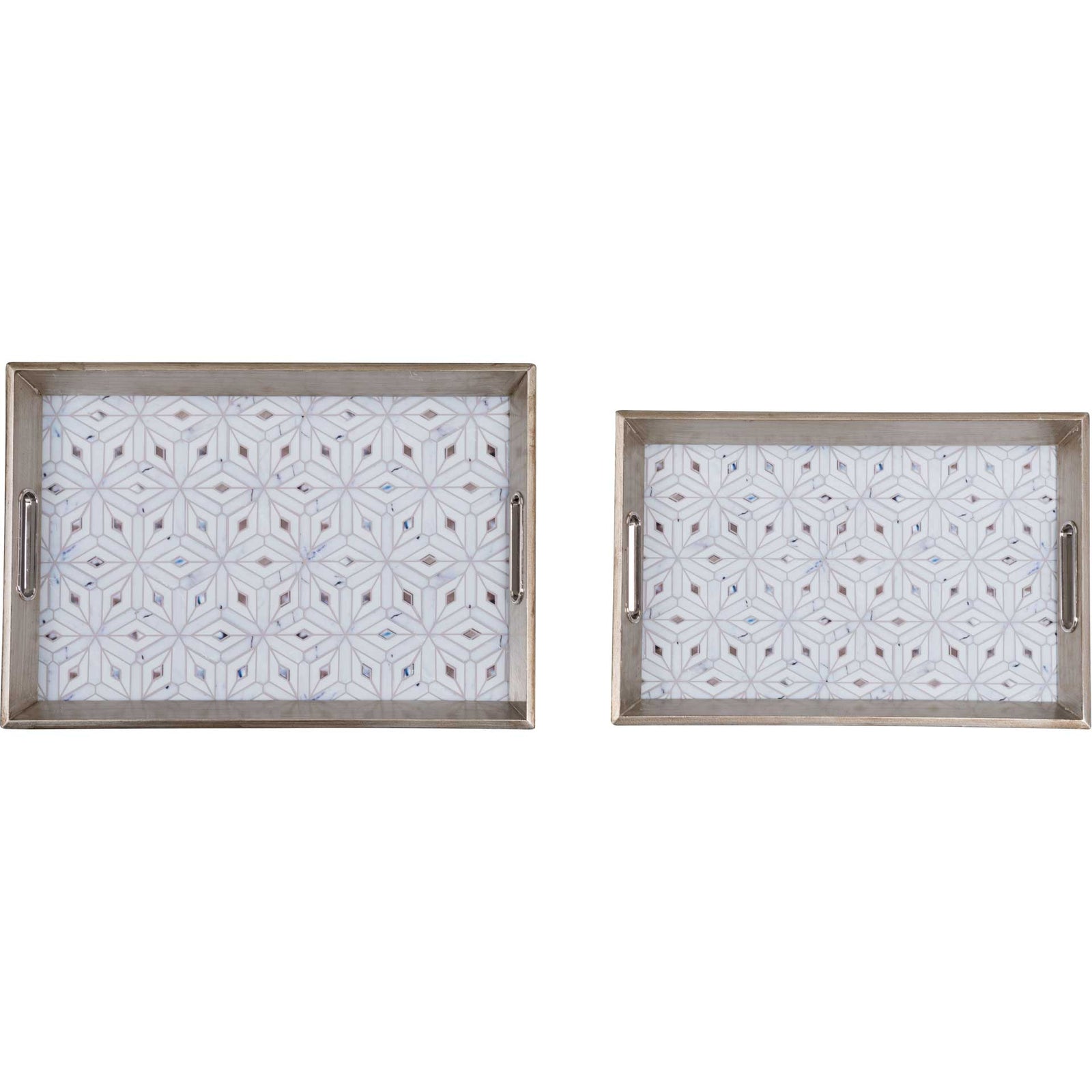 Cundri Tray Antique Silver (Set of 2)