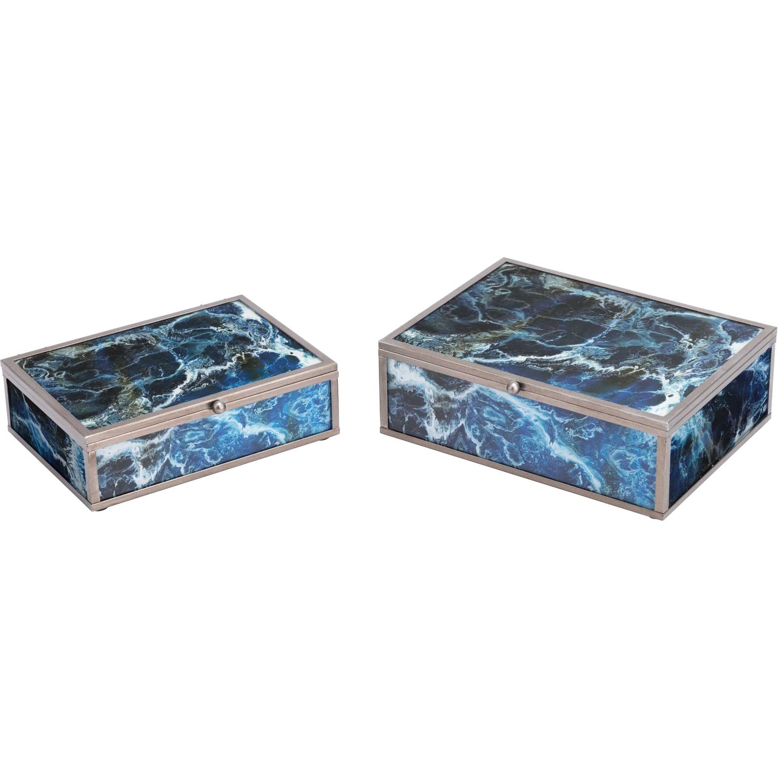 Mundi Boxes Blue Geode (Set of 2)