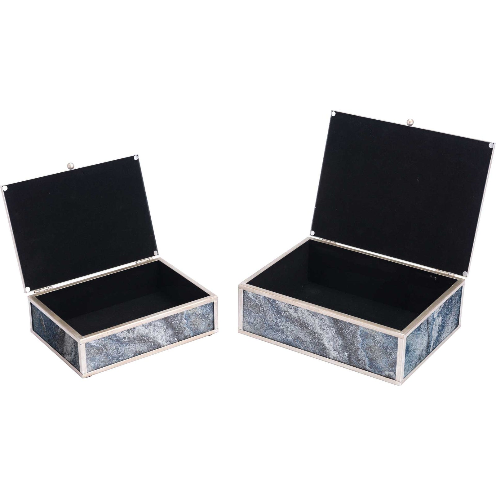 Mundi Boxes Silver Geode (Set of 2)