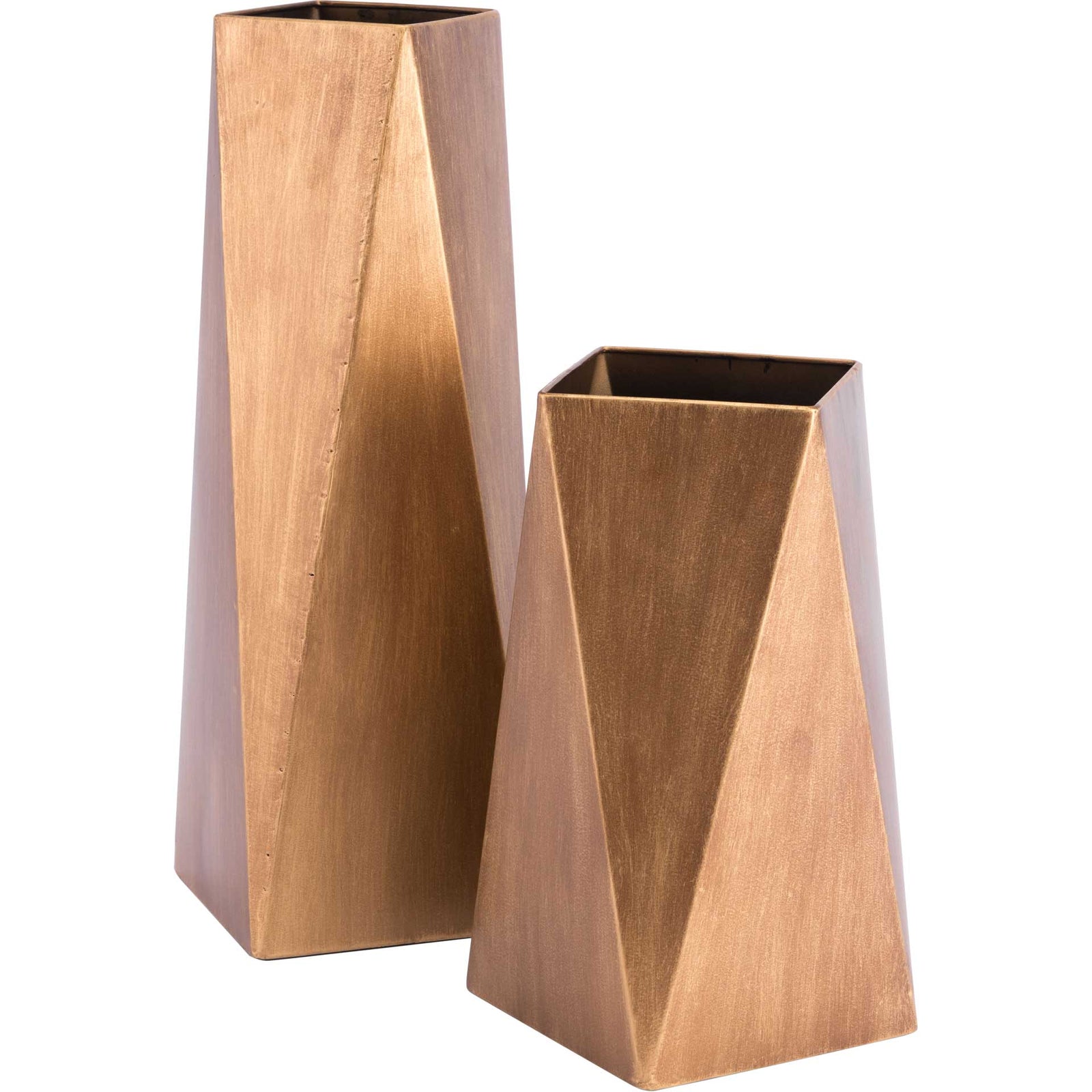 Faceted Metal Vase Gold