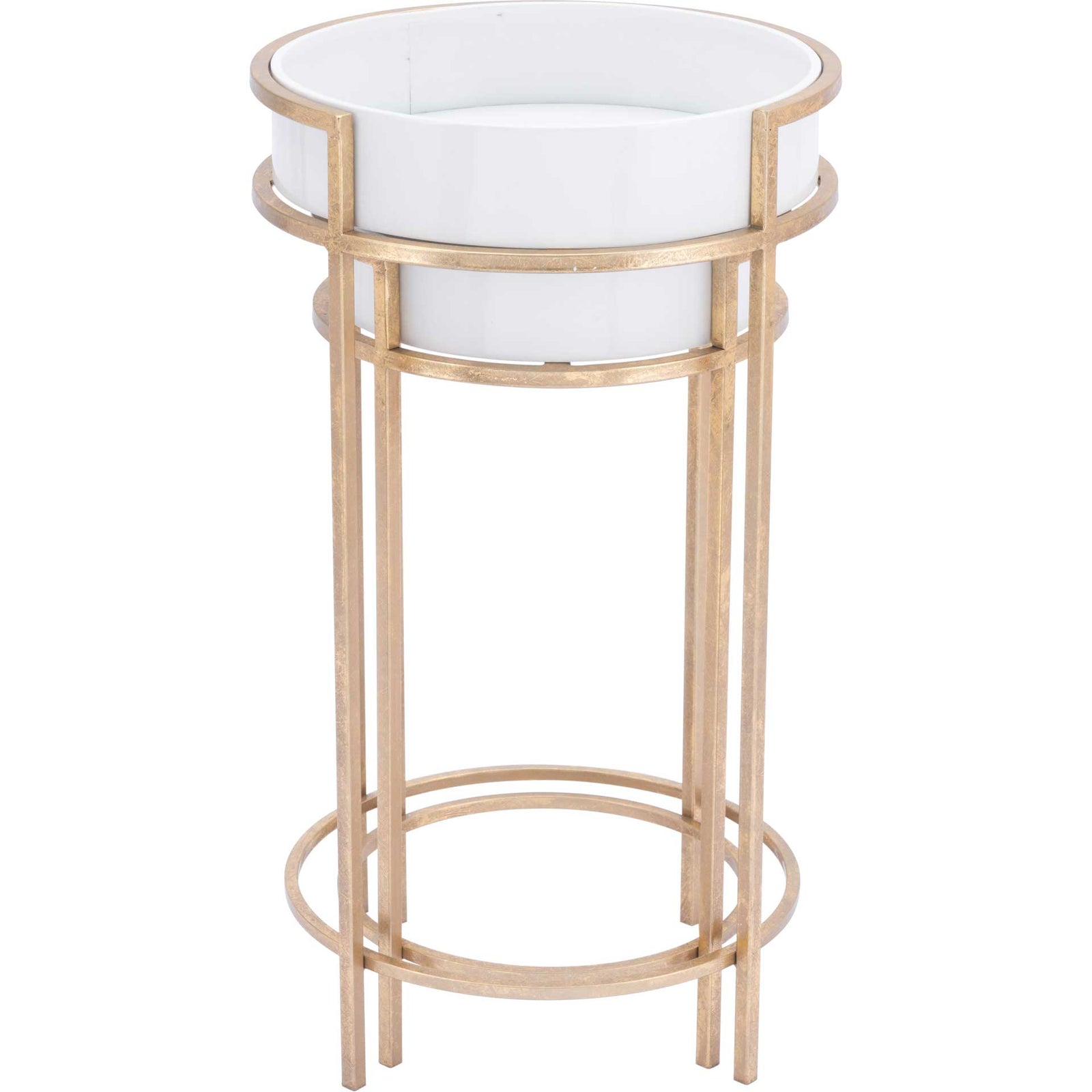 Frame 2-Piece Tray Table White/Gold