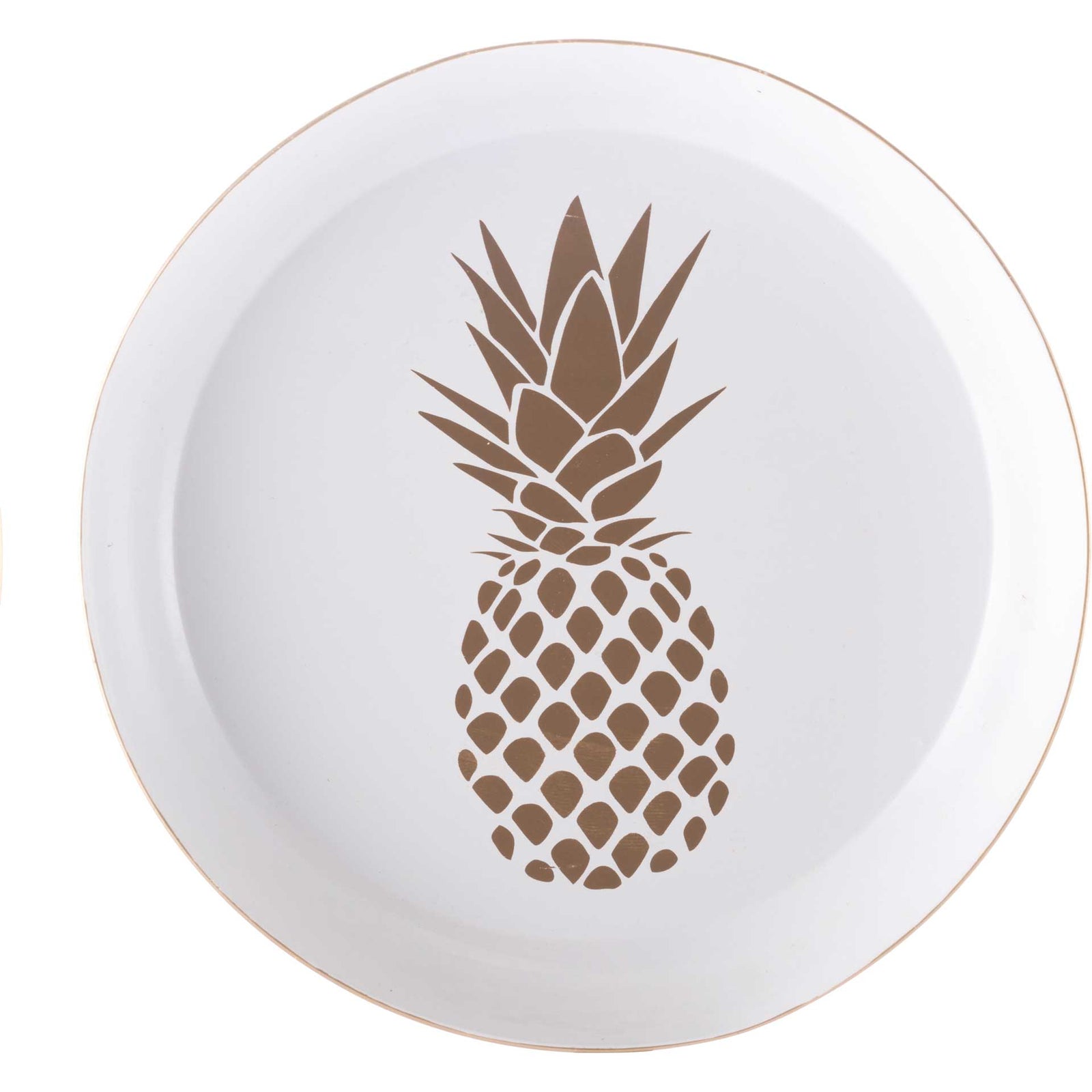 Tropical Tray Set White/Gold (Set of 2)