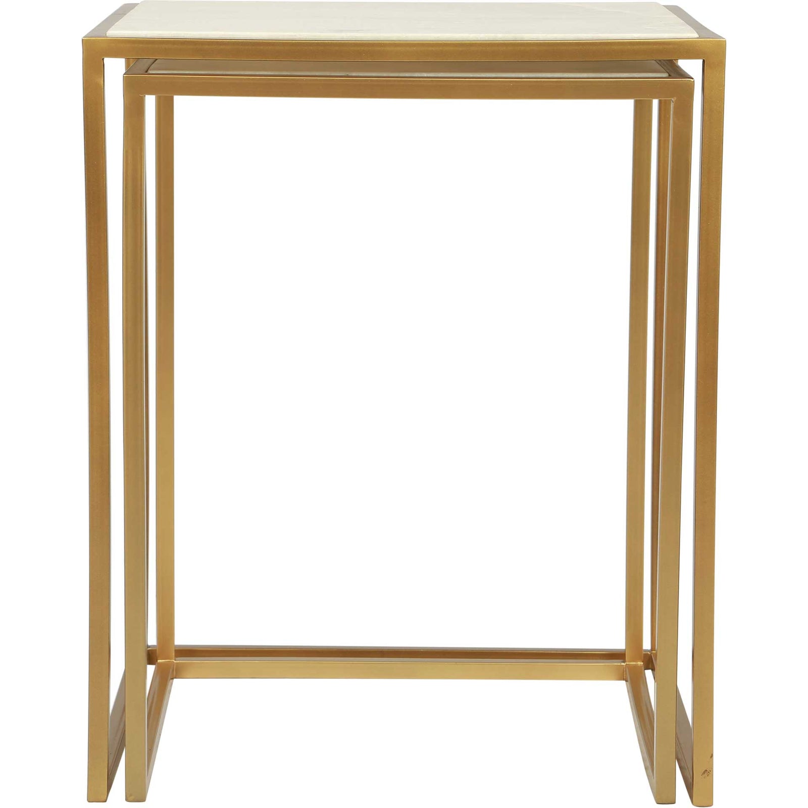 Kensington Nesting Table Stone/Brass