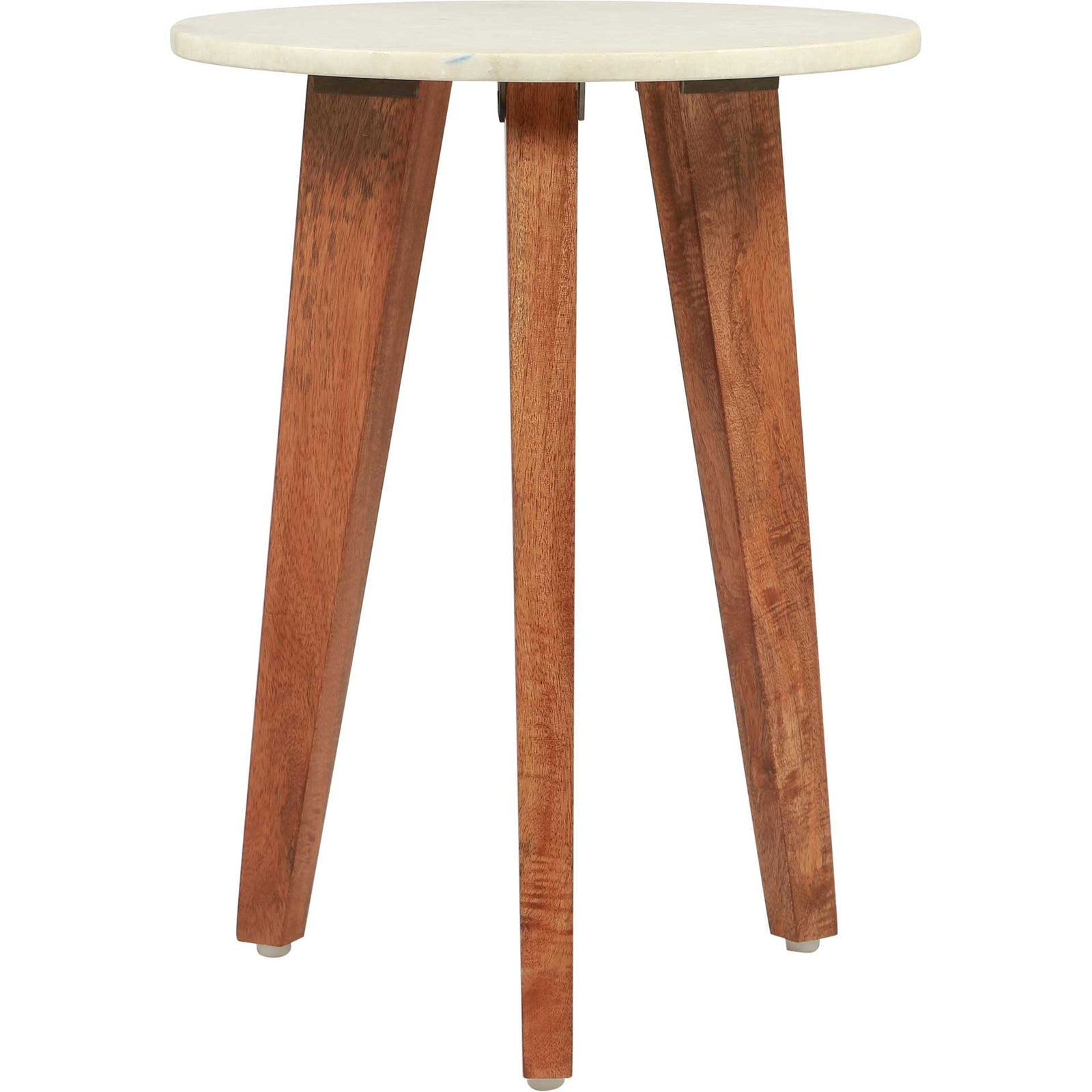 Axton End Table White Marble/Wood