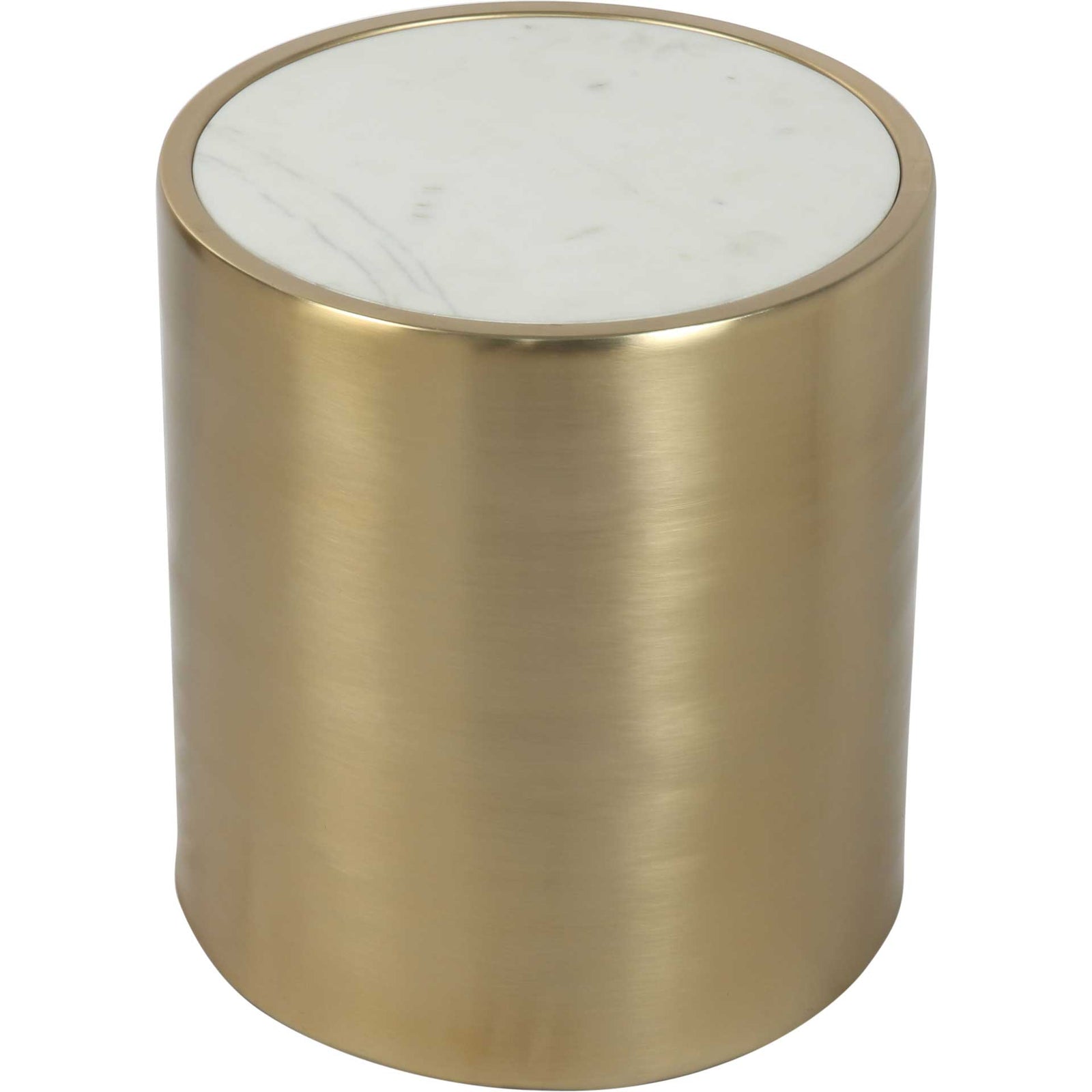 Emma Accent Table White Marble/Brass