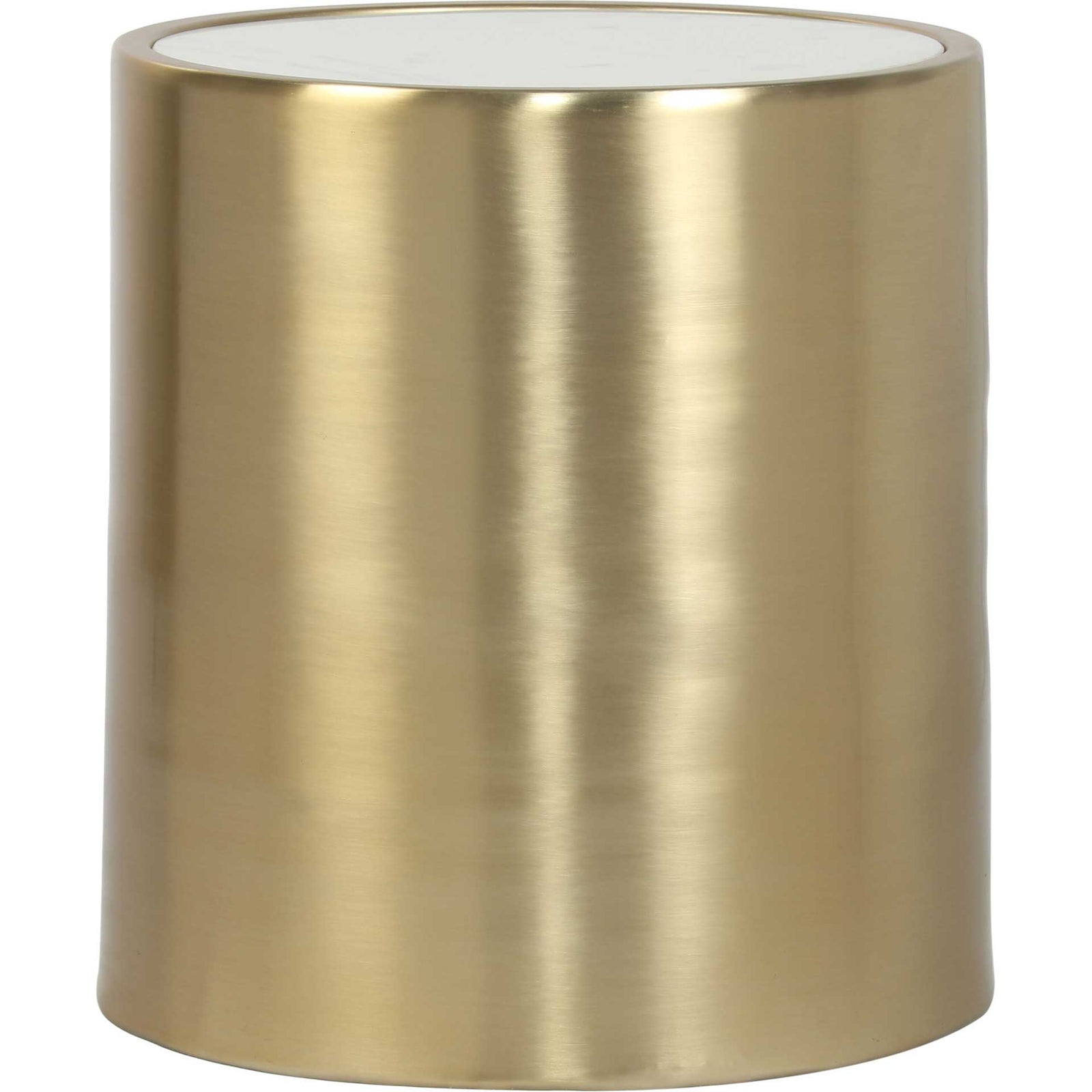 Emma Accent Table White Marble/Brass