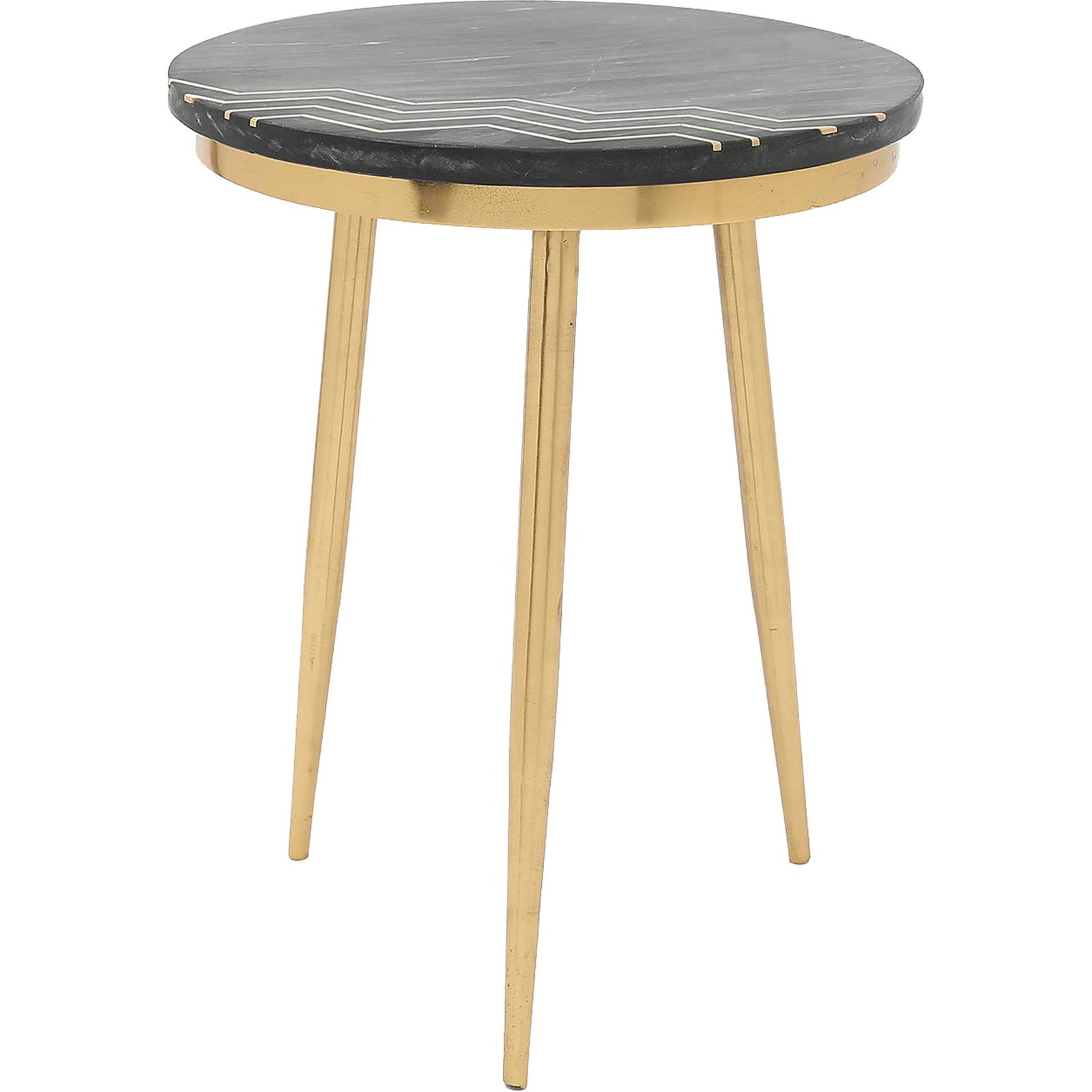 Rumi Accent Table Set Black Marble/Brass
