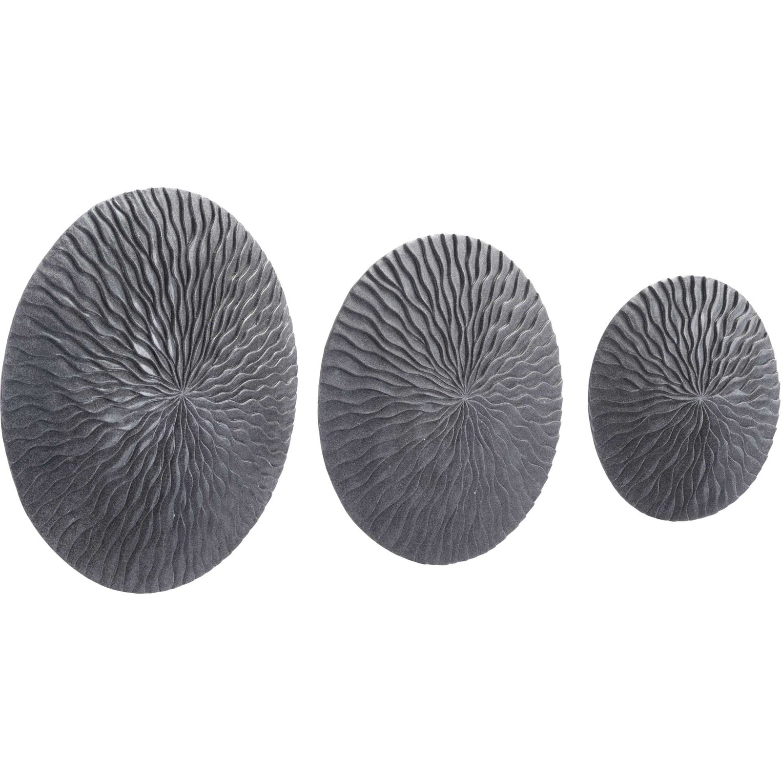 Wave Round Plaque Dark Gray