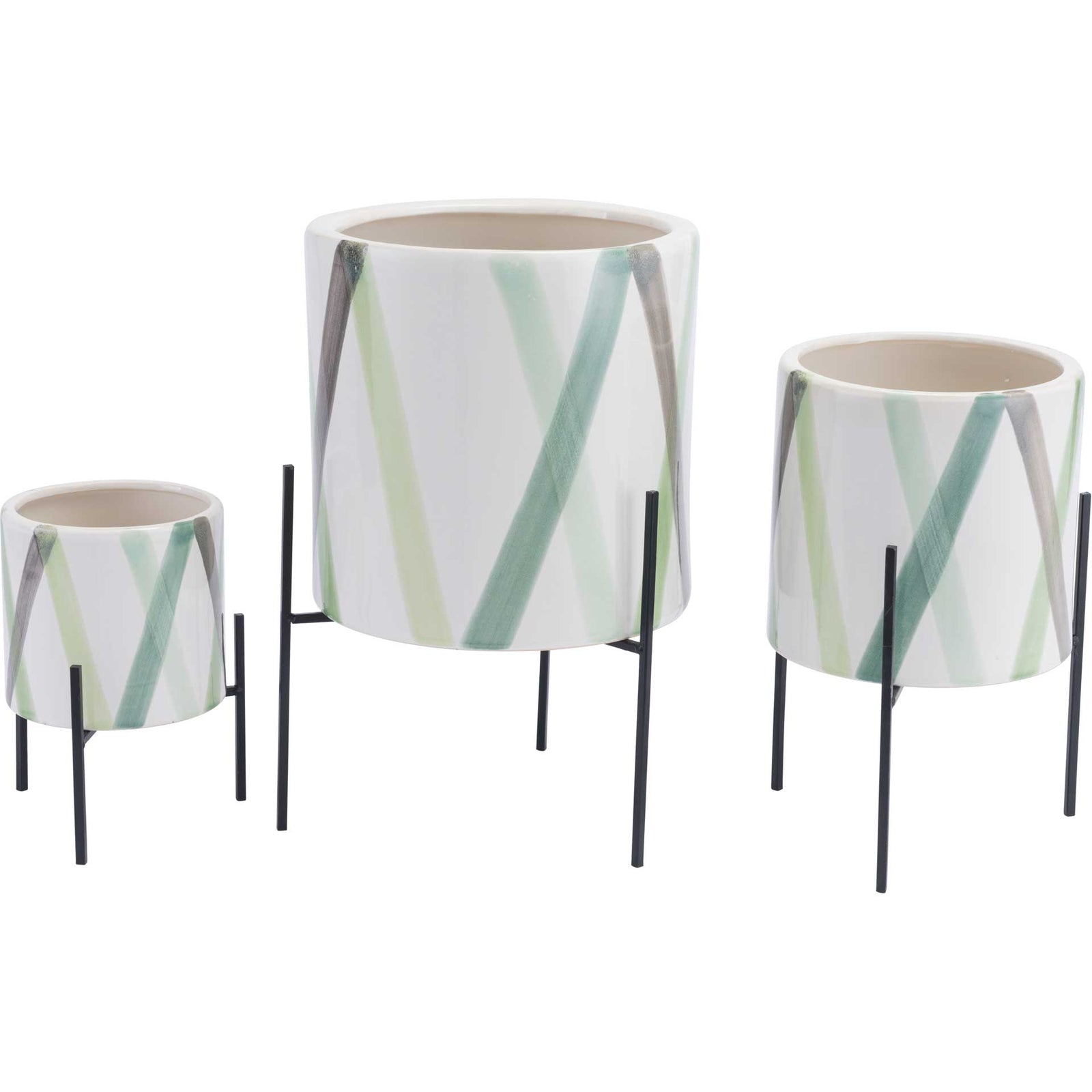 Litoral Planter Green/White