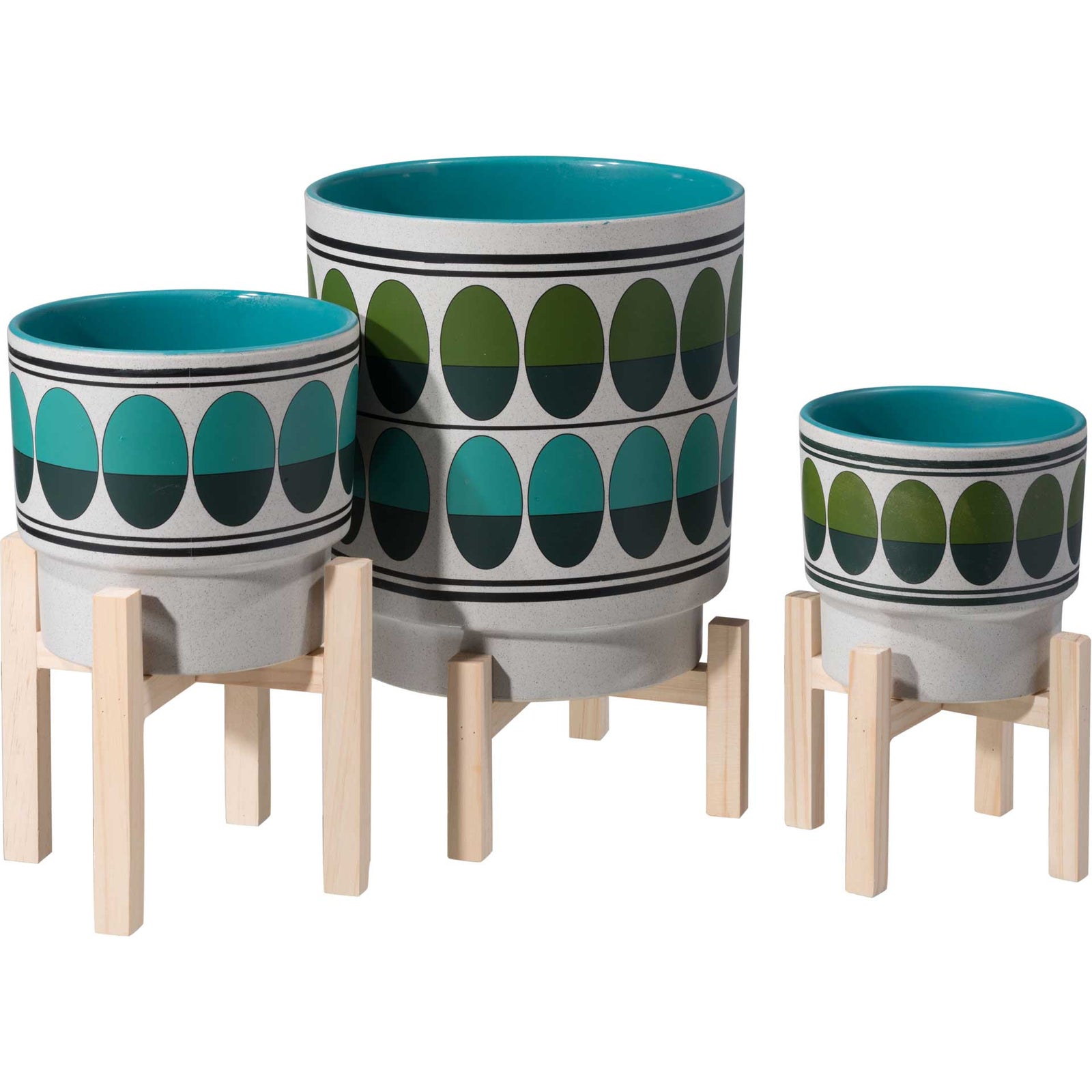 Retro Planter Green/Teal