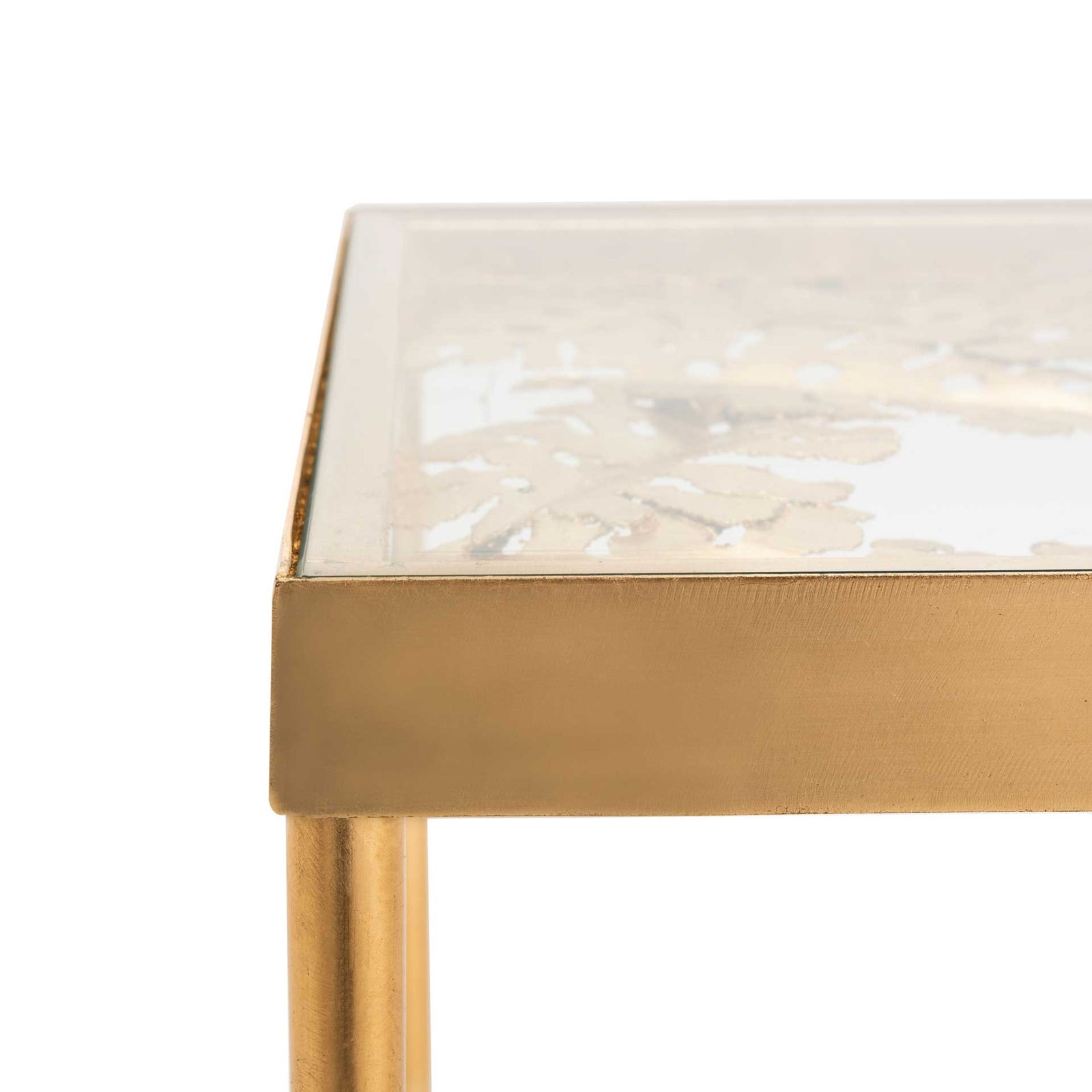 Leonie Palm Leaf Side Table Gold Leaf