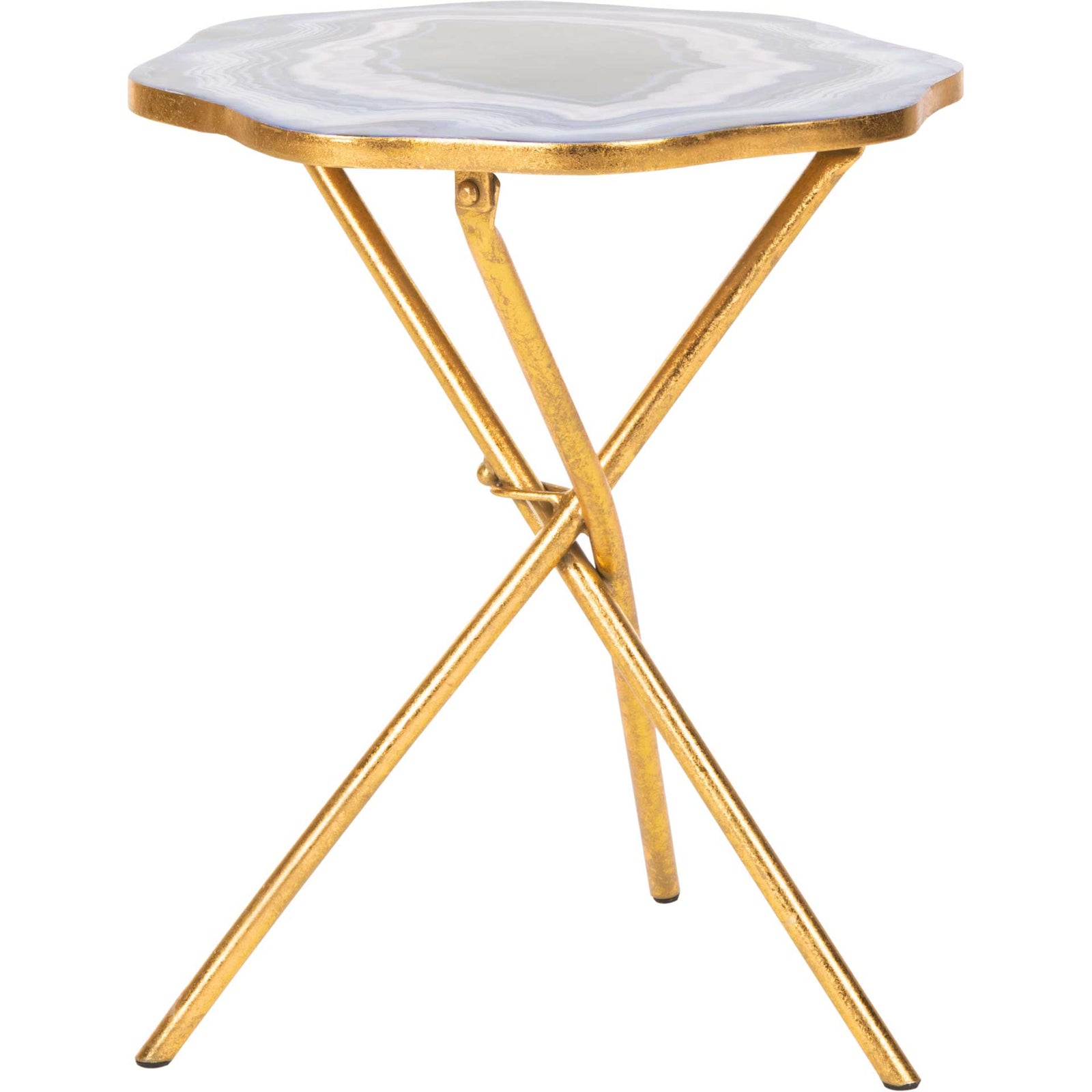 Cecilia Faux Agate Side Table Multi Blue/Purple/Gold