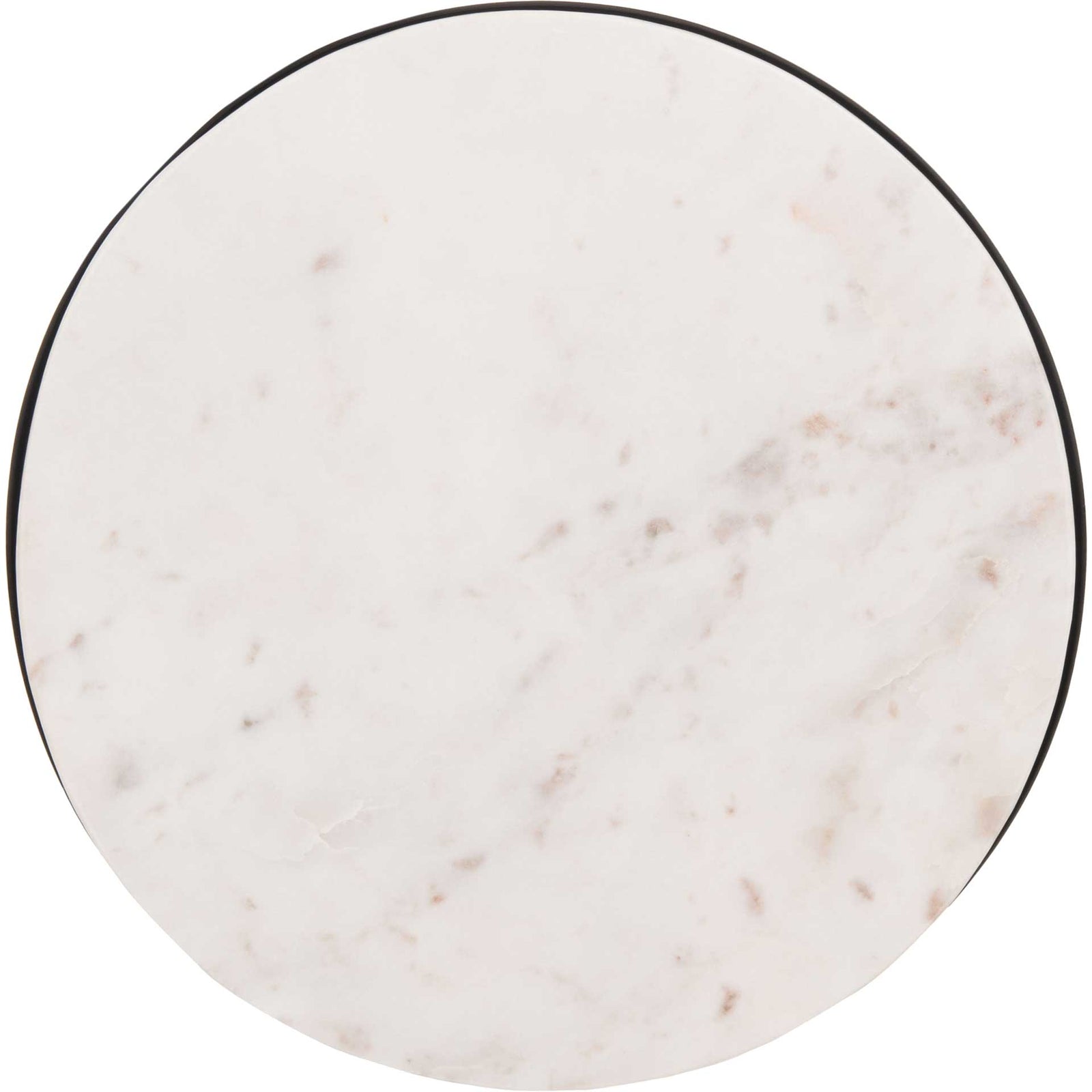 Zahir Round Accent Table White/Black/Gold