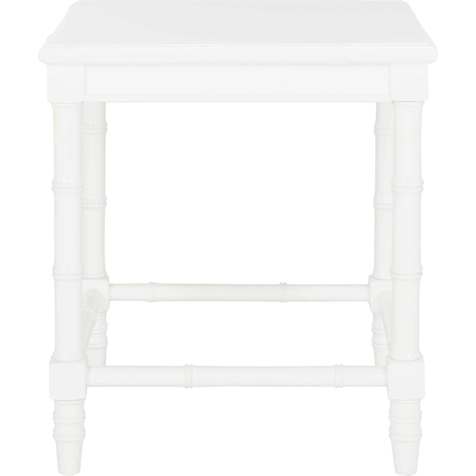 Lilian Coastal Bamboo Accent Table White