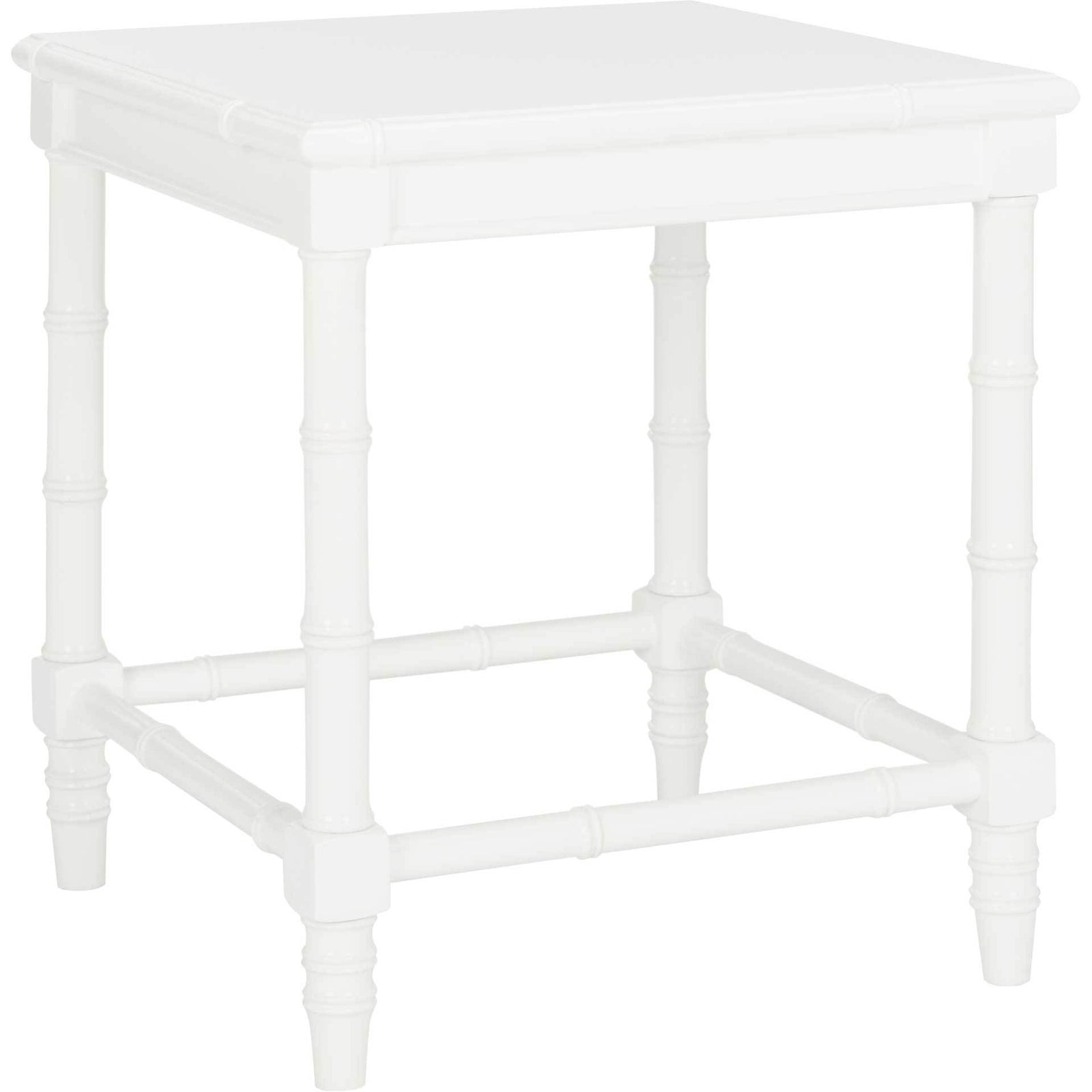 Lilian Coastal Bamboo Accent Table White