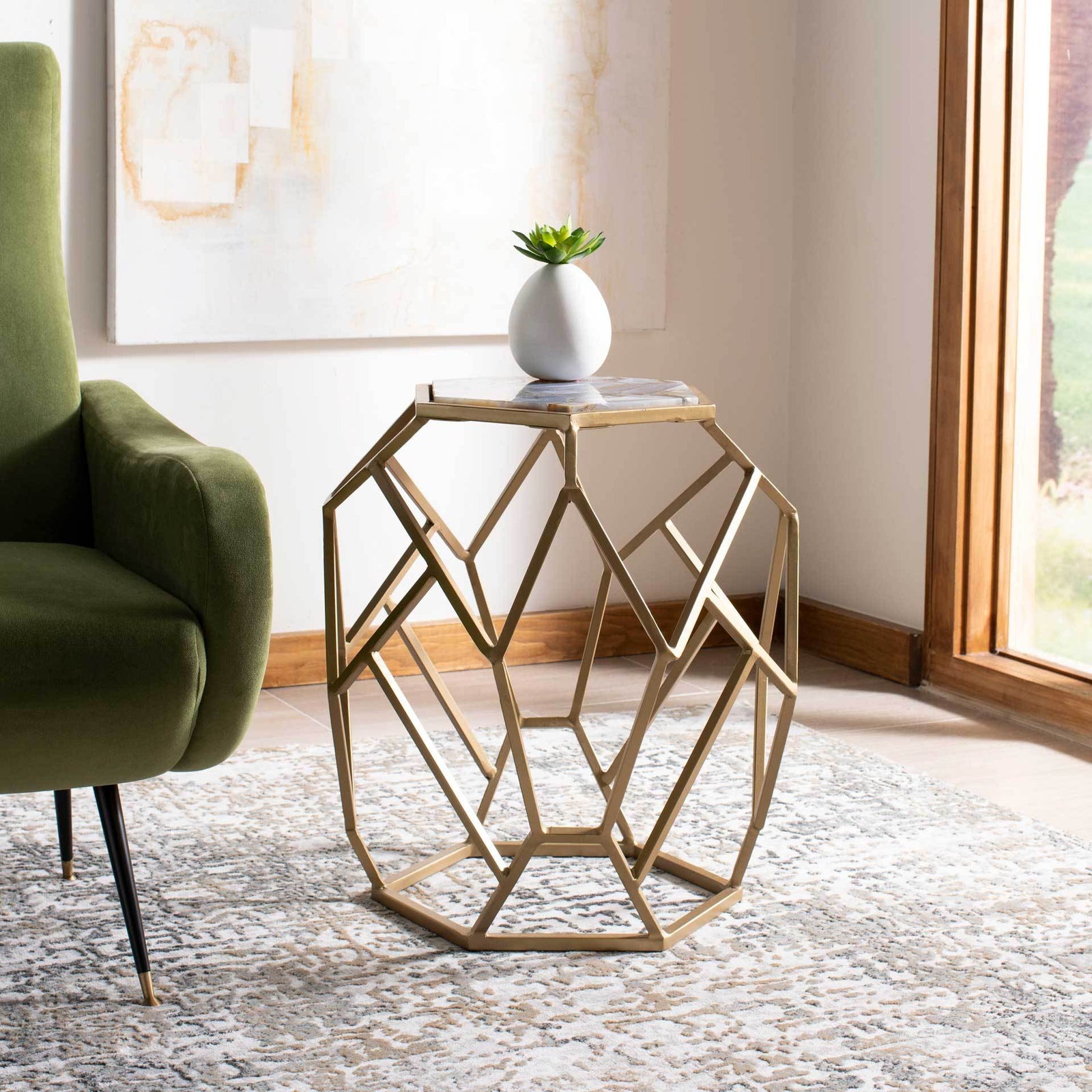 Aviana Geometric Accent Table
