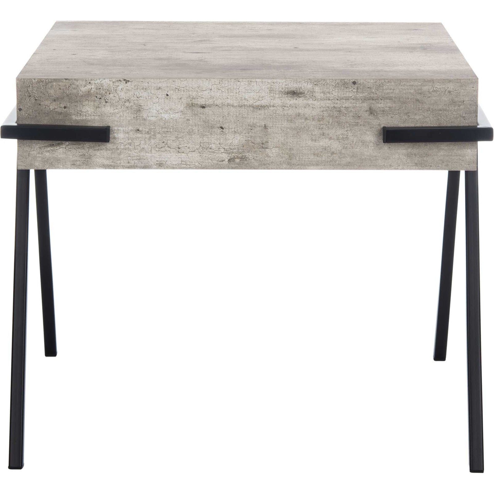 Jesus Square Accent Table Light Gray/Black