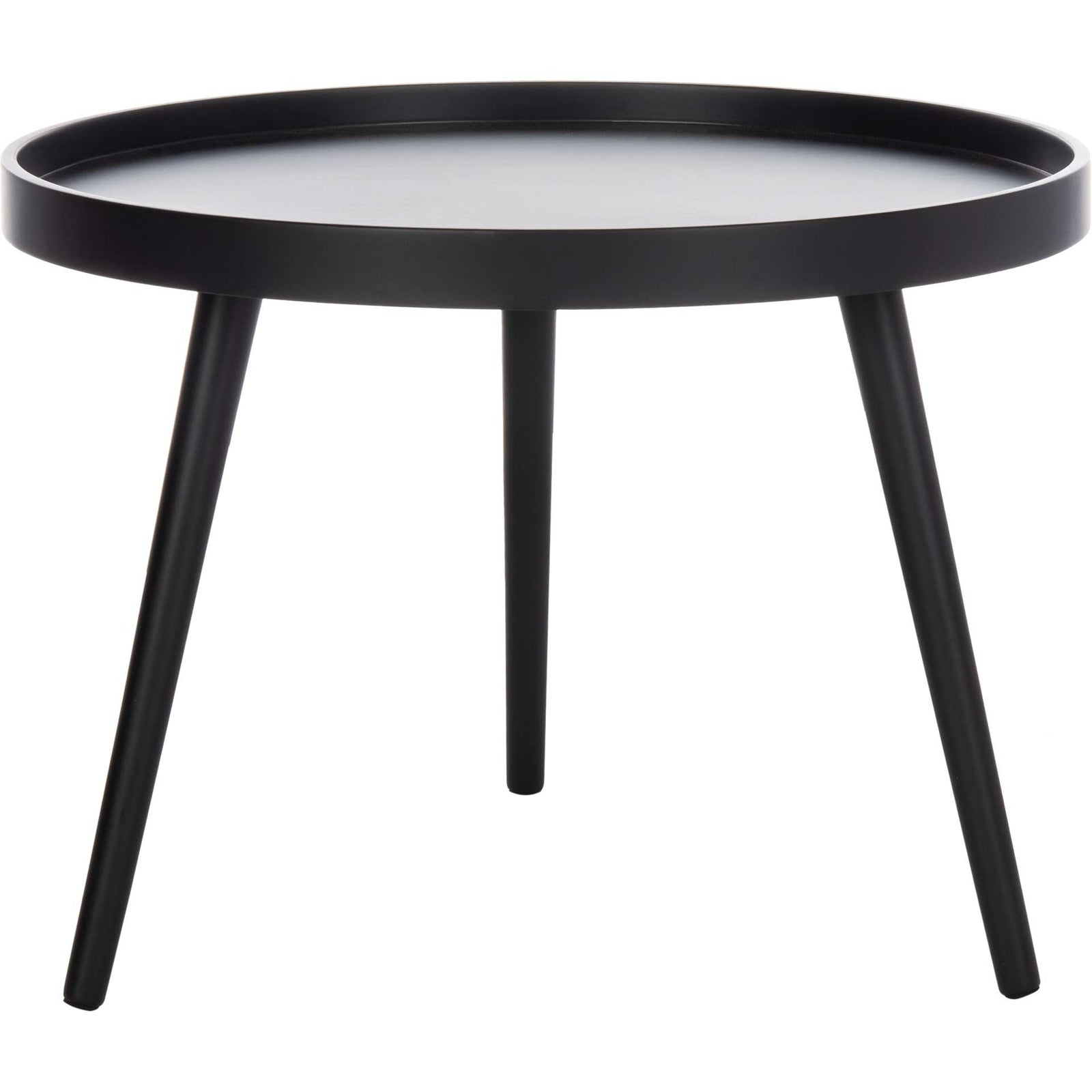 Freya Round Tray Top Side Table Black