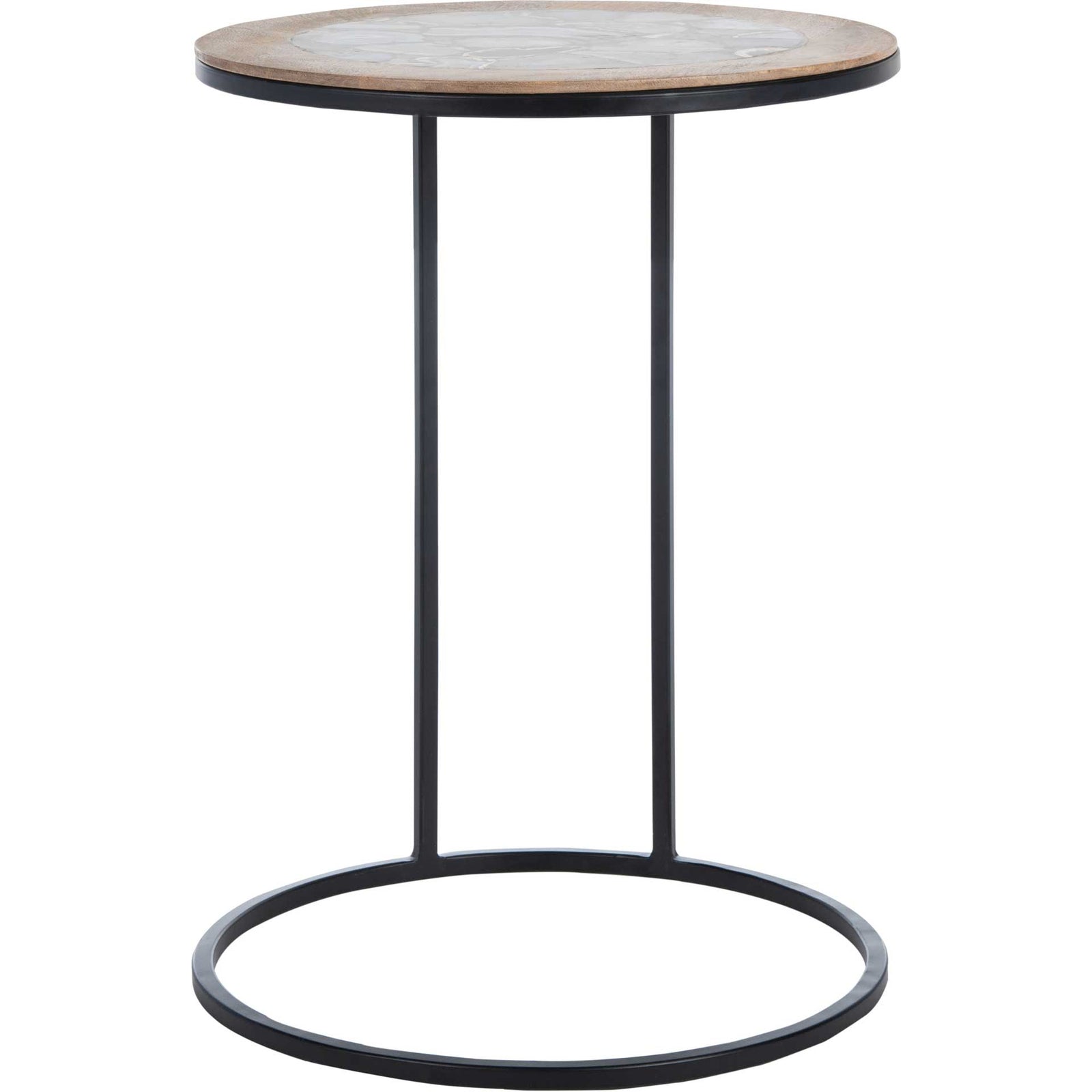 Gear Agate Side Table Black Agate