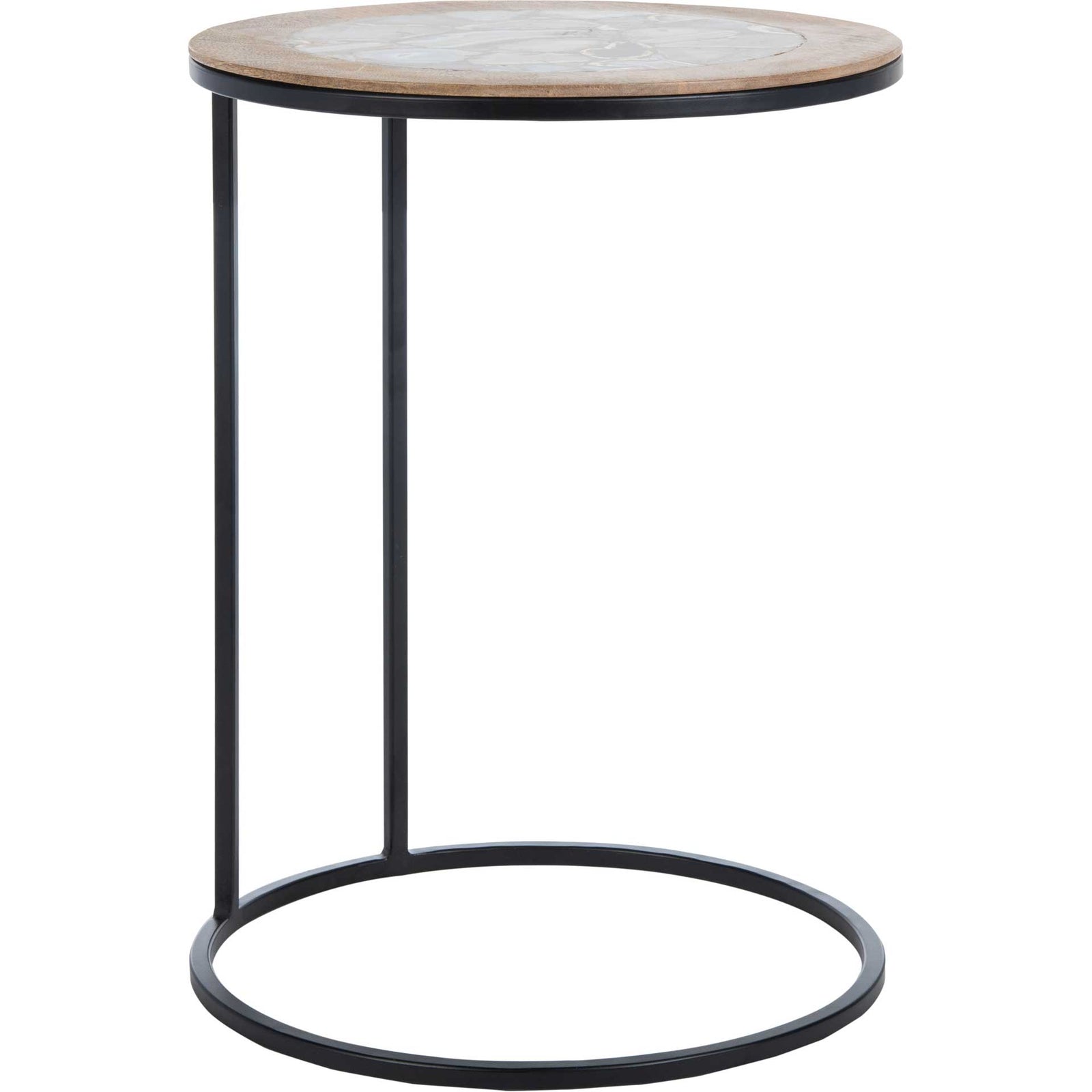 Gear Agate Side Table Black Agate