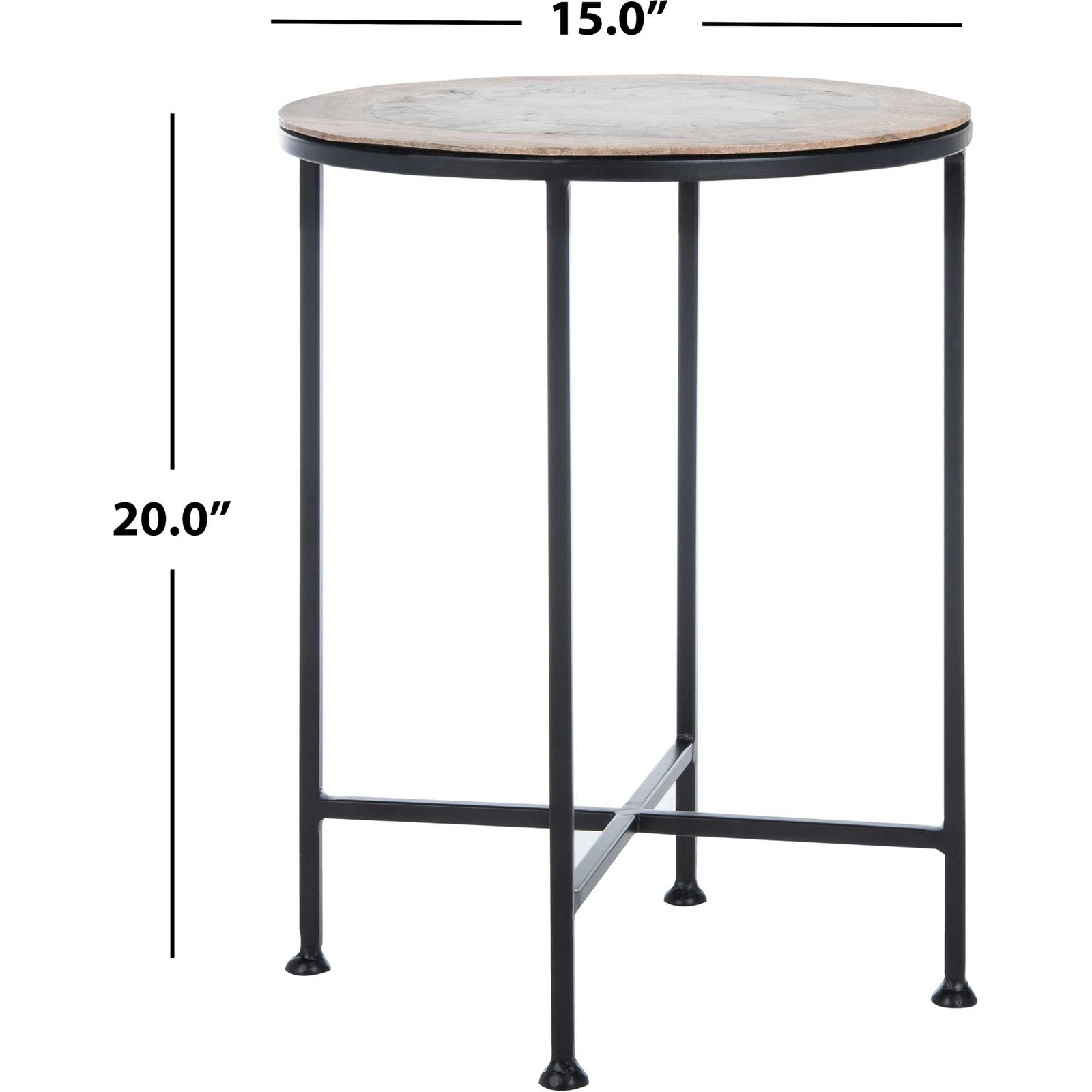 Luka Agate Accent Table Black Agate