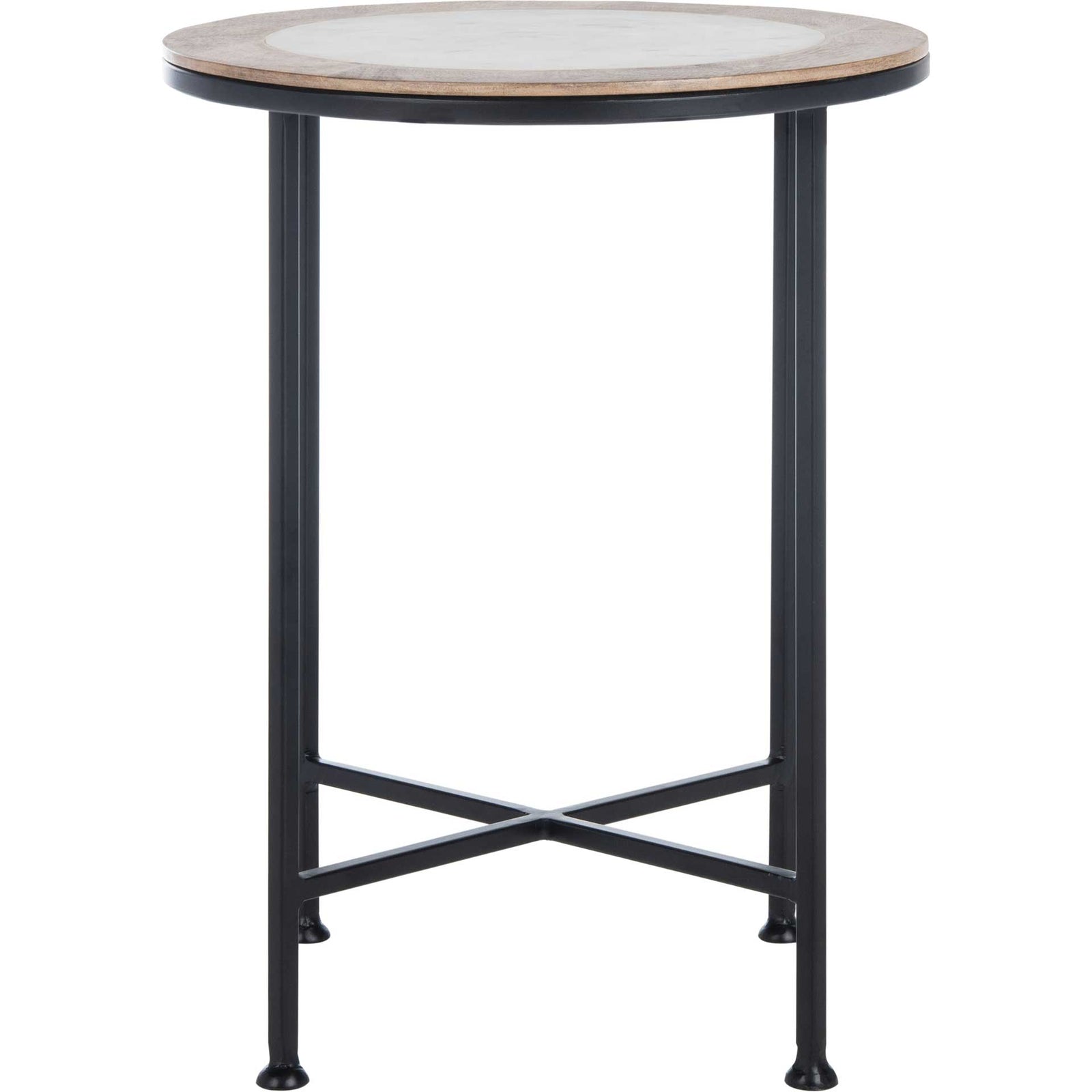 Luka Agate Accent Table White Marble