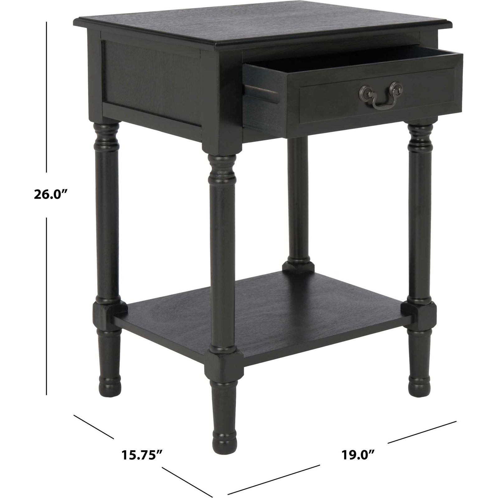 Whalen 1 Drawer Accent Table Black