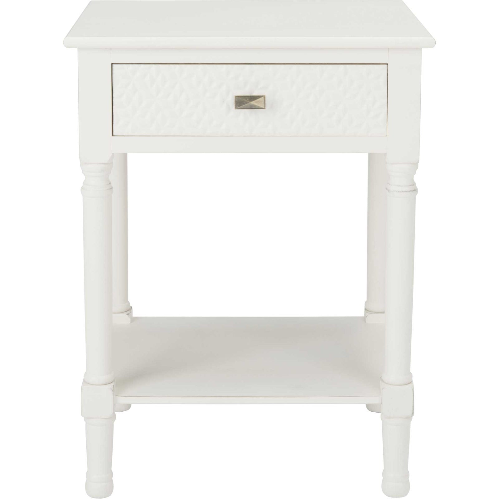Haleigh 1 Drawer Accent Table Distressed White