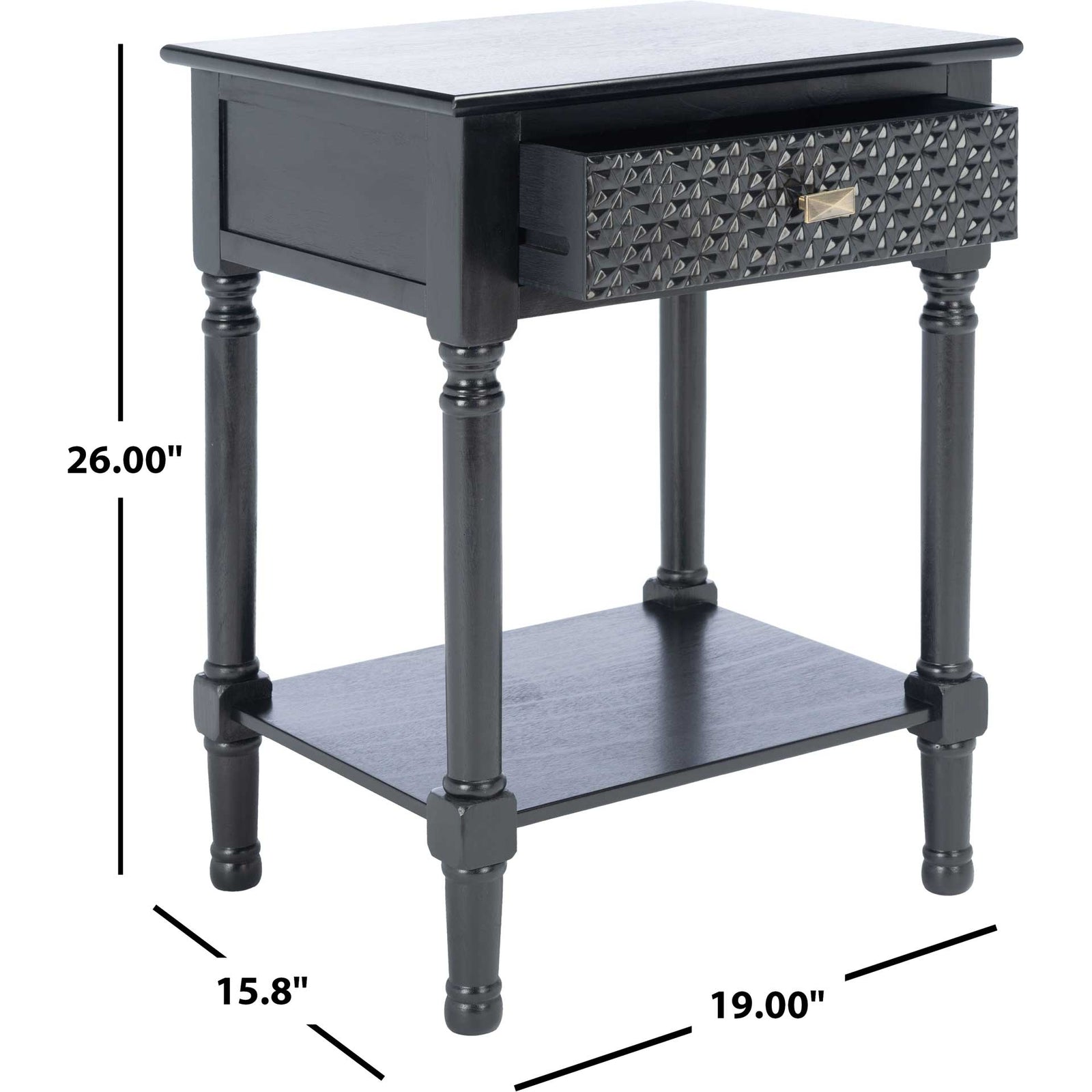 Haleigh 1 Drawer Accent Table Black