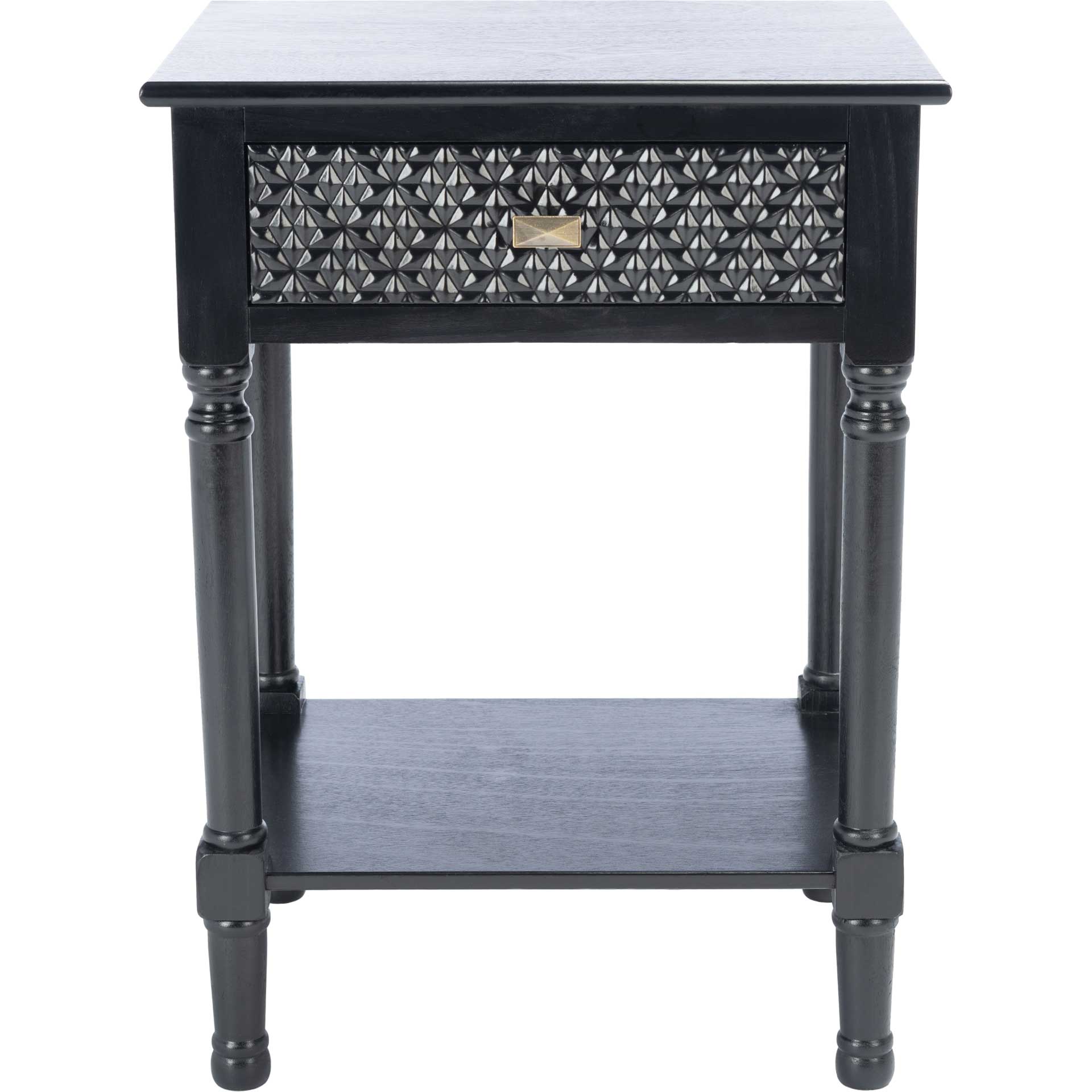 Haleigh 1 Drawer Accent Table Black