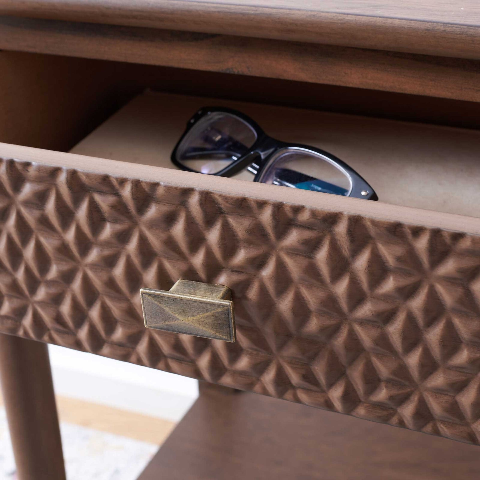 Haleigh 1 Drawer Accent Table Brown