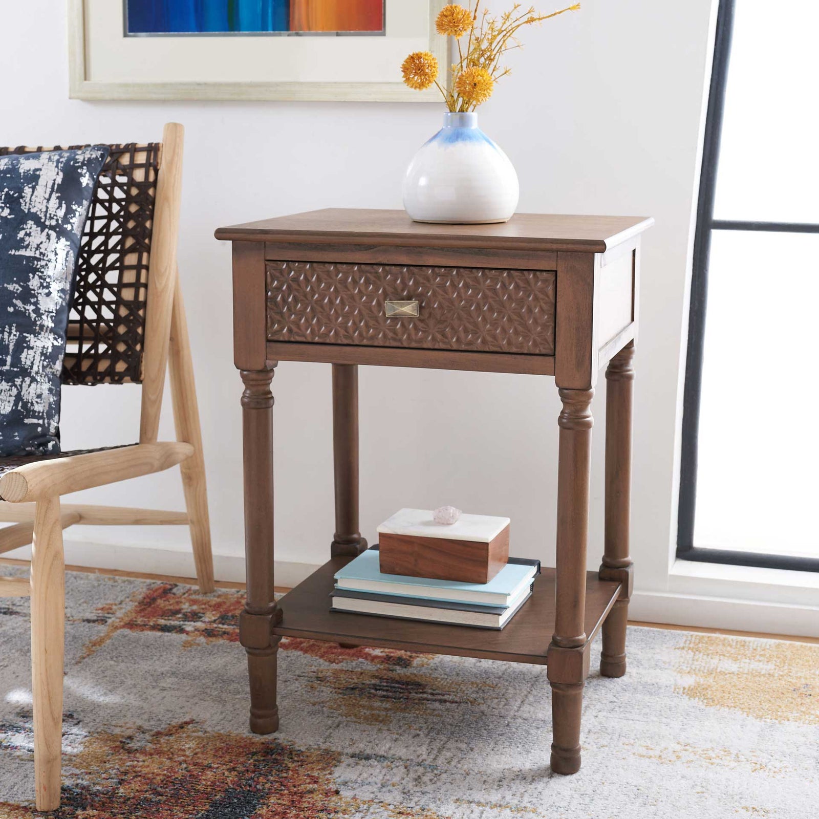 Haleigh 1 Drawer Accent Table Brown