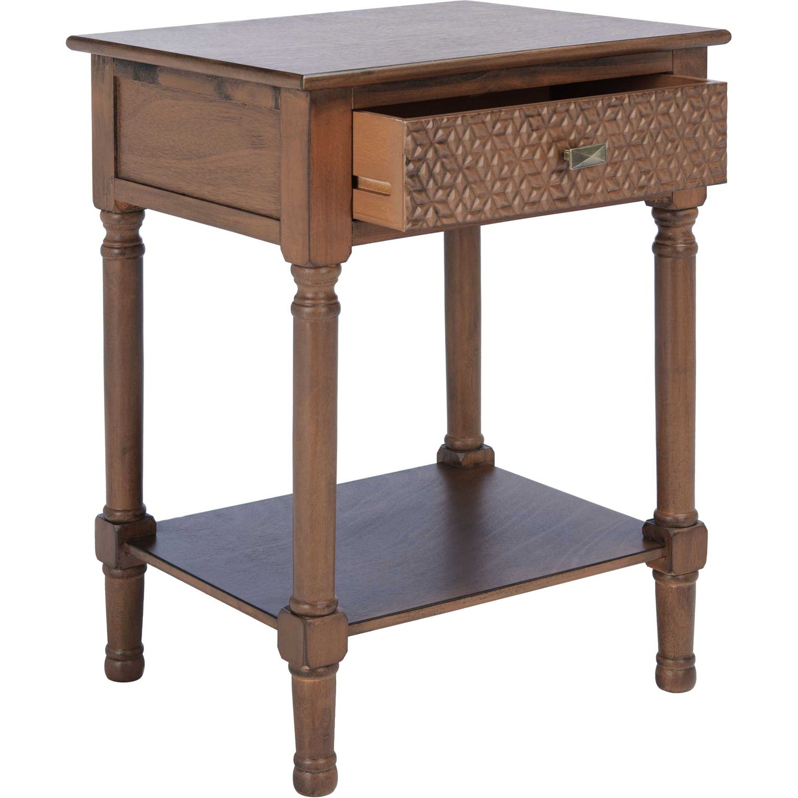 Haleigh 1 Drawer Accent Table Brown