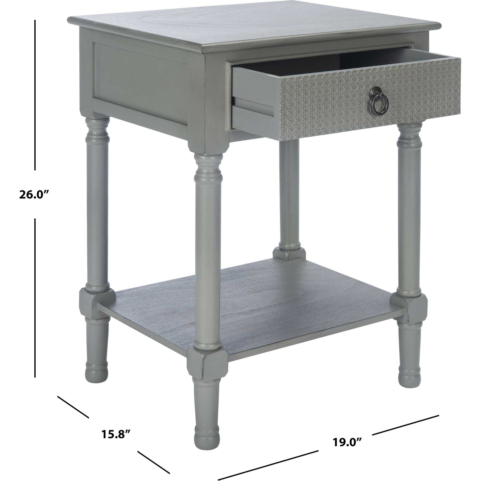 Hale 1 Drawer Accent Table Distressed Gray