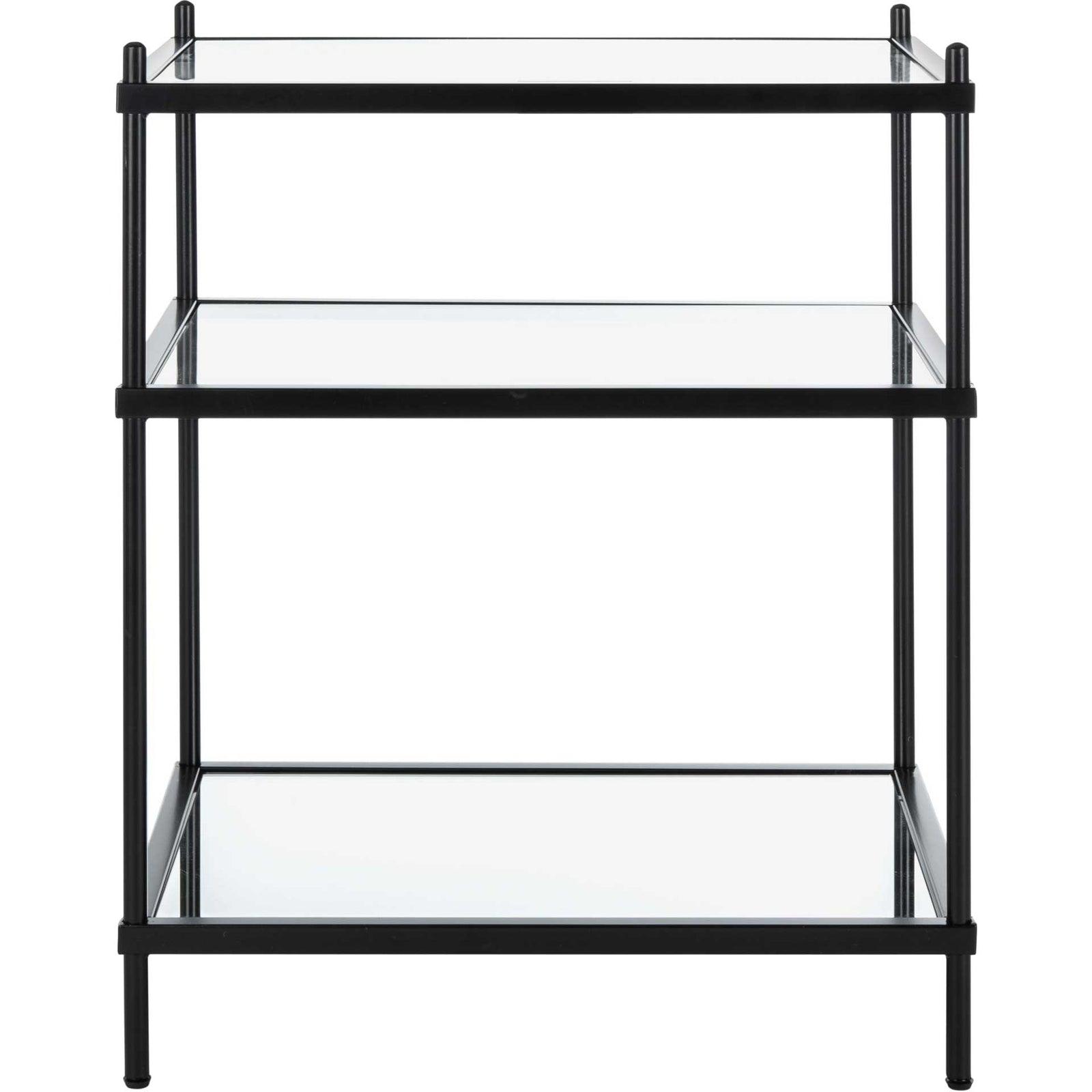 Noah 3 Tier Accent Table Black/Glass